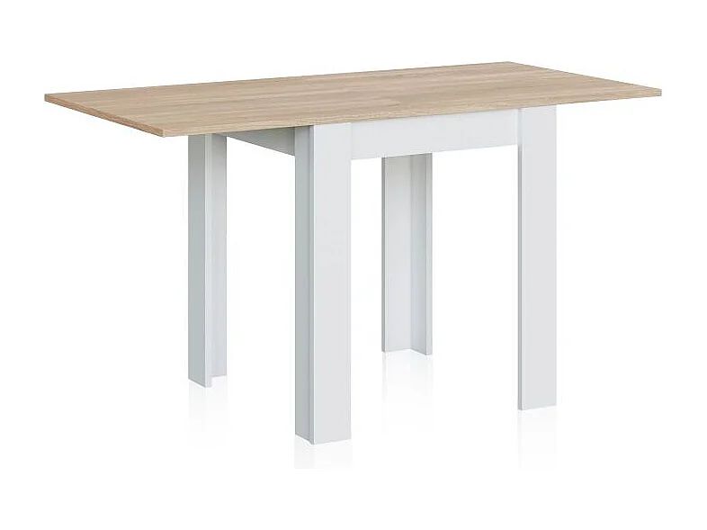 Mesa de comedor extensible Giro Blanco Artik (Blanco Mate) - Roble Canadian
