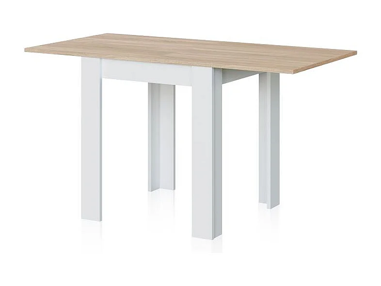 Mesa de comedor extensible Giro Blanco Artik (Blanco Mate) - Roble Canadian