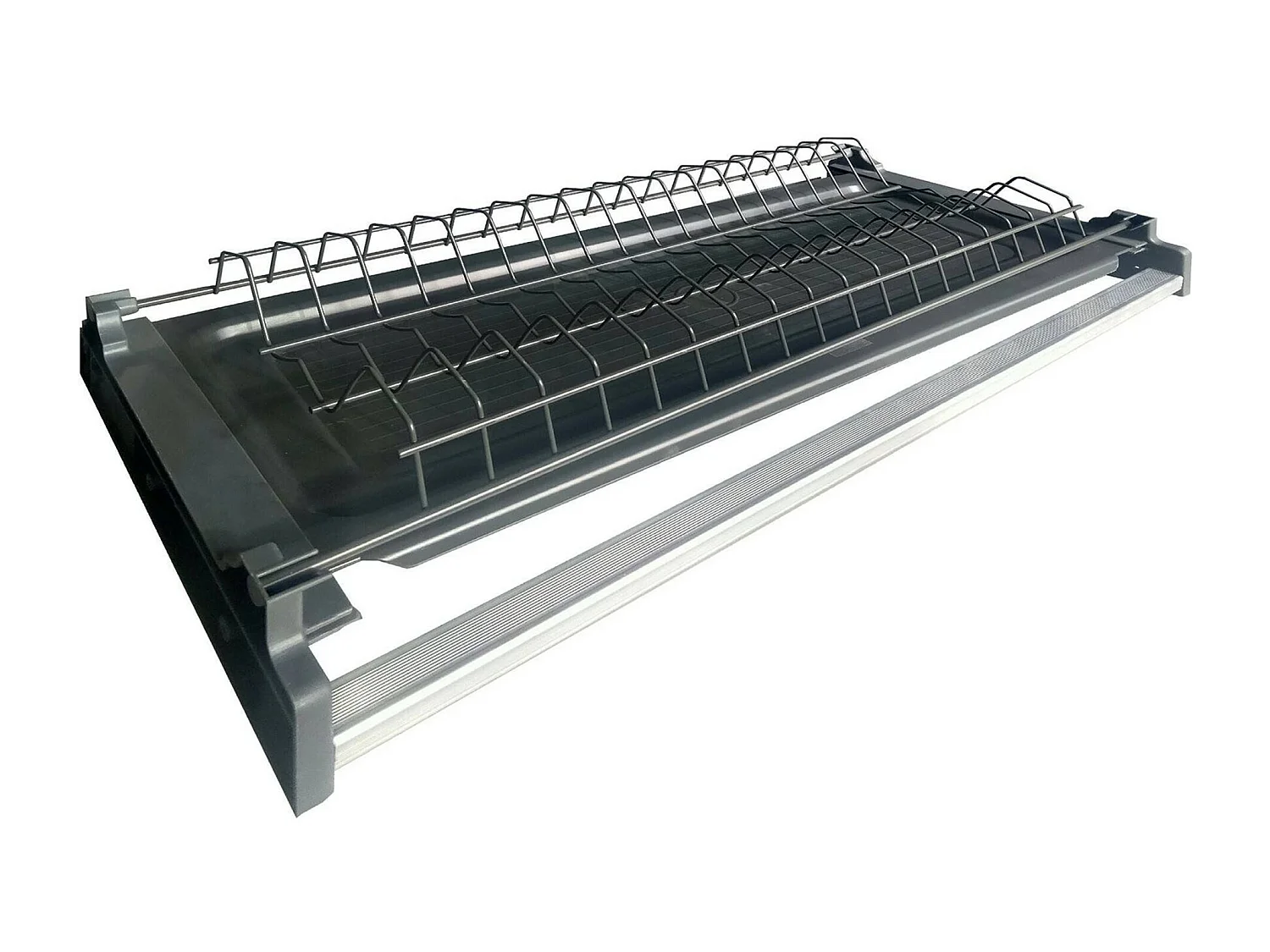 Cocina completa Dceccaron, Set con despensa, Mueble cocina, Kit bloque lineal, 100% Made in Italy, 255x60h85 cm, Antracita y Roble