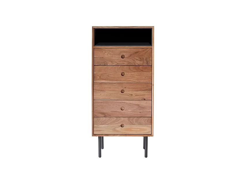 Madia in legno di acacia 5 cassetti Pavel