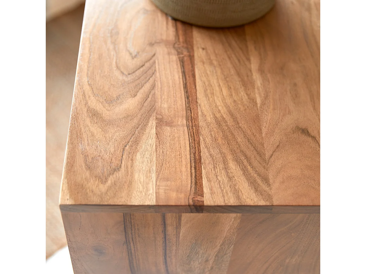 Hochkommode mit 5 Schubladen aus Akazienholz Vintage Stil