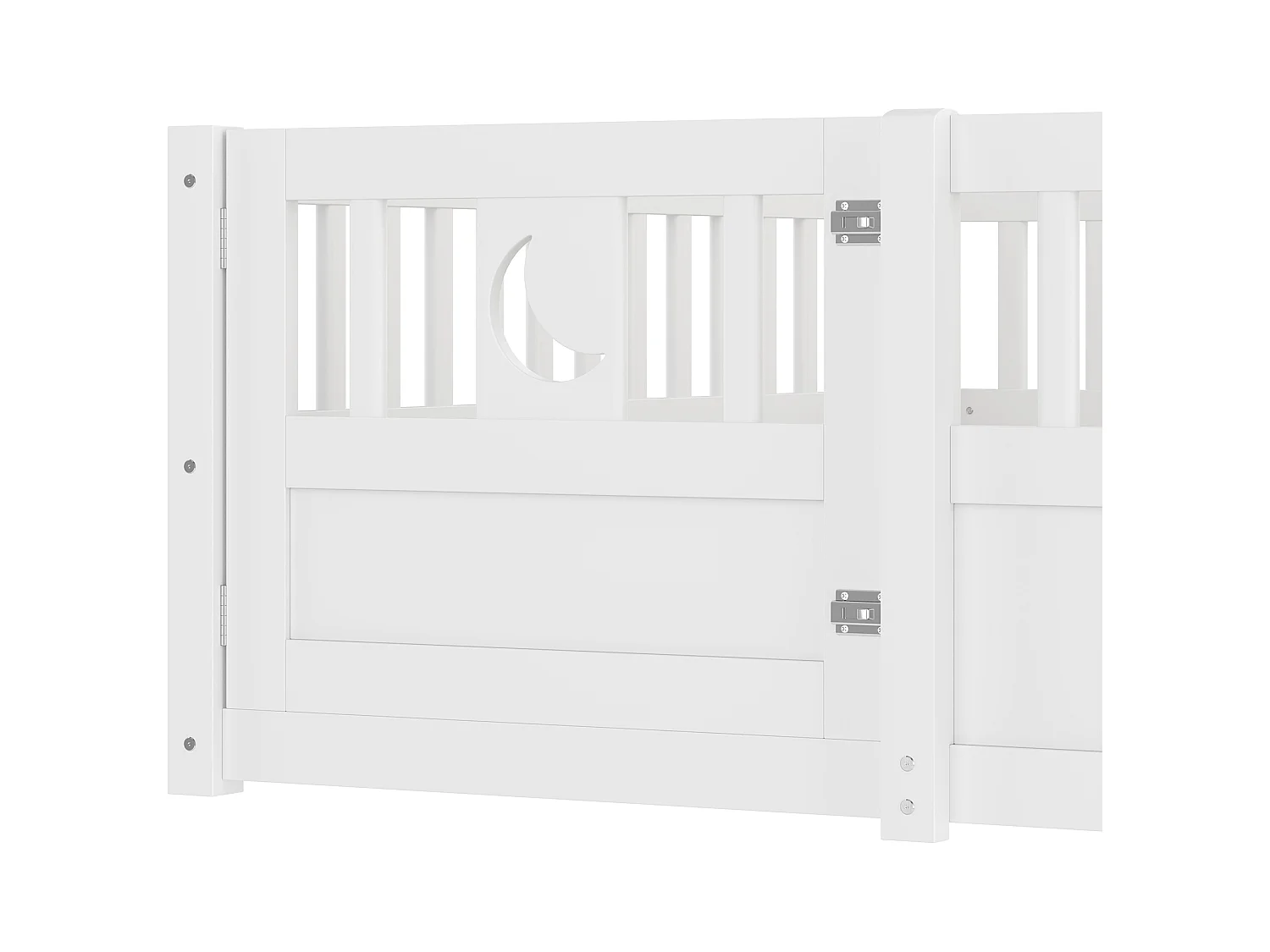 Cama infantil 140x190 cm - com barras de segurança - com estrado de ripas - branco (sem colchão)