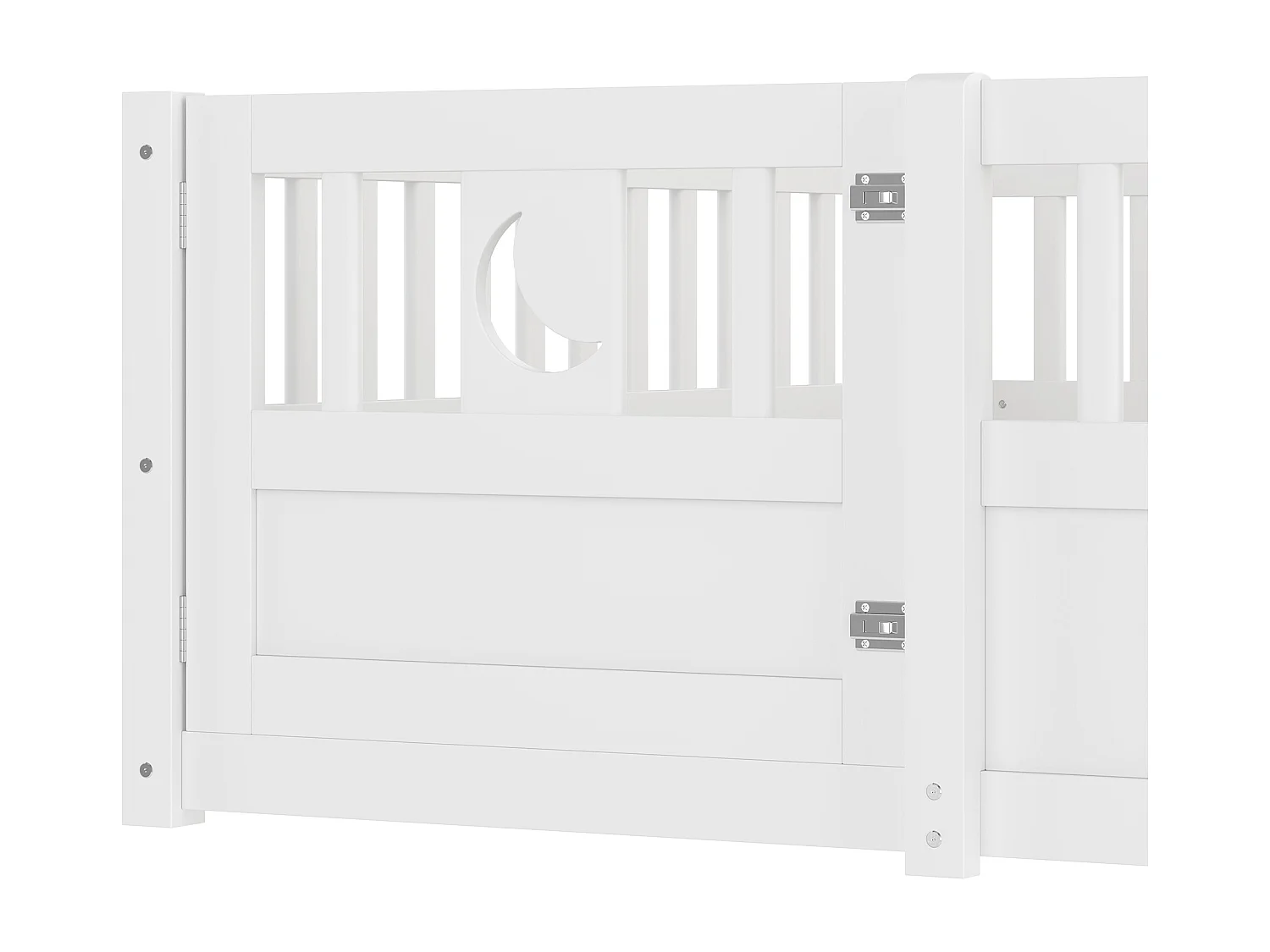 Lit enfant 140x190 cm - avec barrières de sécurité - avec sommier à lattes - blanc (sans matelas)