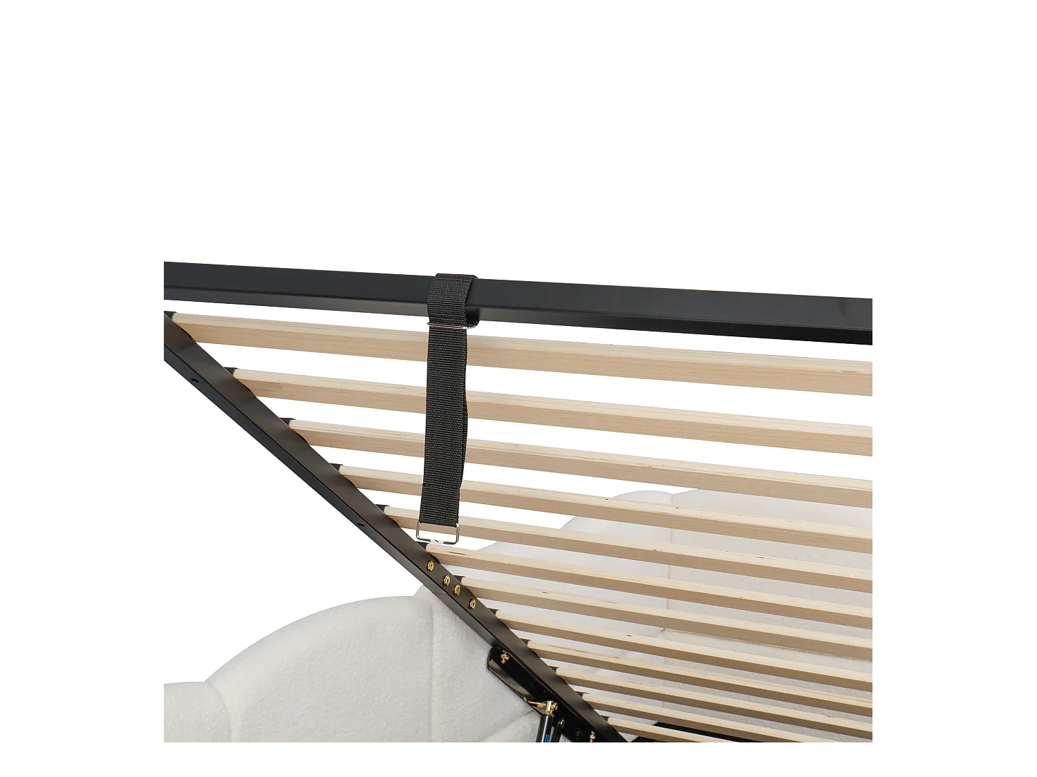 Kinder-Schlafsofa 90x200 cm - Bett mit Stauraum - mit USB-Anschlüssen - mit Aufbewahrungstasche - Bouclé-Velours - Rosa (ohne Matratze)