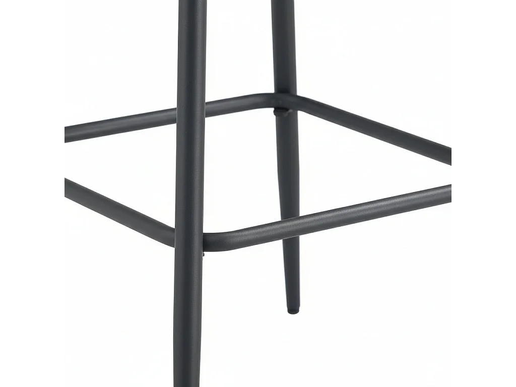 Lot 2 Tabourets de Bar Scandinave Velours Noir Pieds Métal Noir