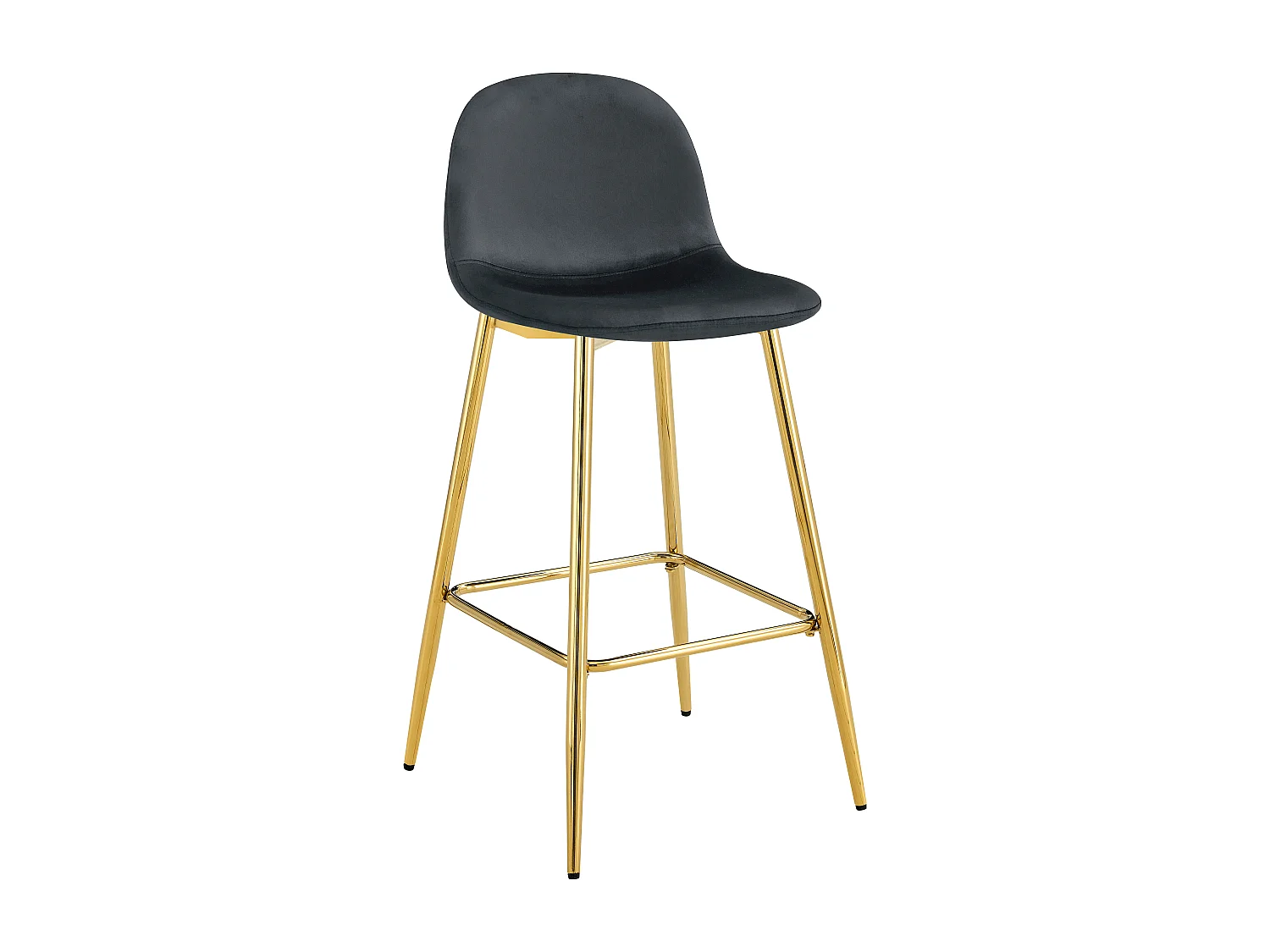 Lot de 2 tabourets de bar SCANDINAVE pied gold velours