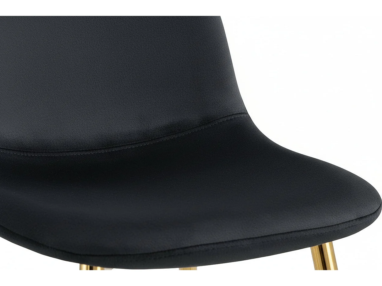 Lot 2 Tabourets de Bar Scandinave Velours Noir Pieds Gold 47,5x43x100cm