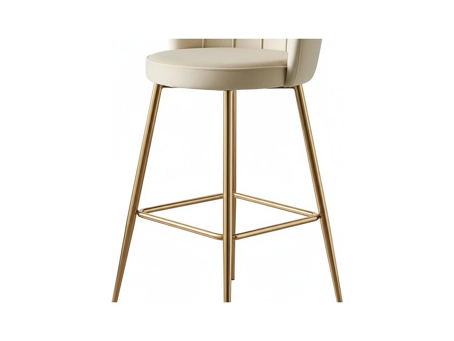Lot de 2 tabourets de bar NYMPHEA Gold en velours Beige