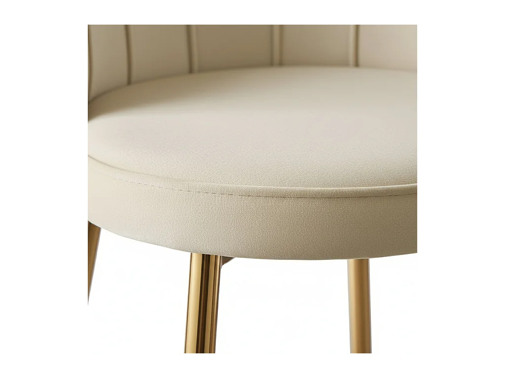 Lot de 2 tabourets de bar NYMPHEA Gold en velours Beige