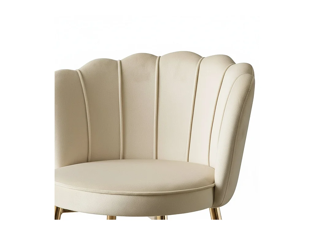 Lot de 2 tabourets de bar NYMPHEA Gold en velours Beige