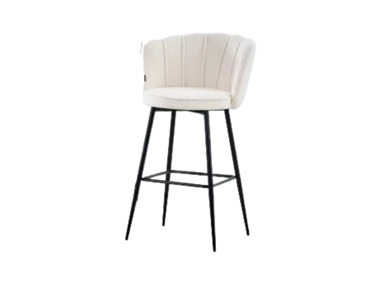 Lot de 2 tabourets de bar NYMPHEA Métal noir en velours