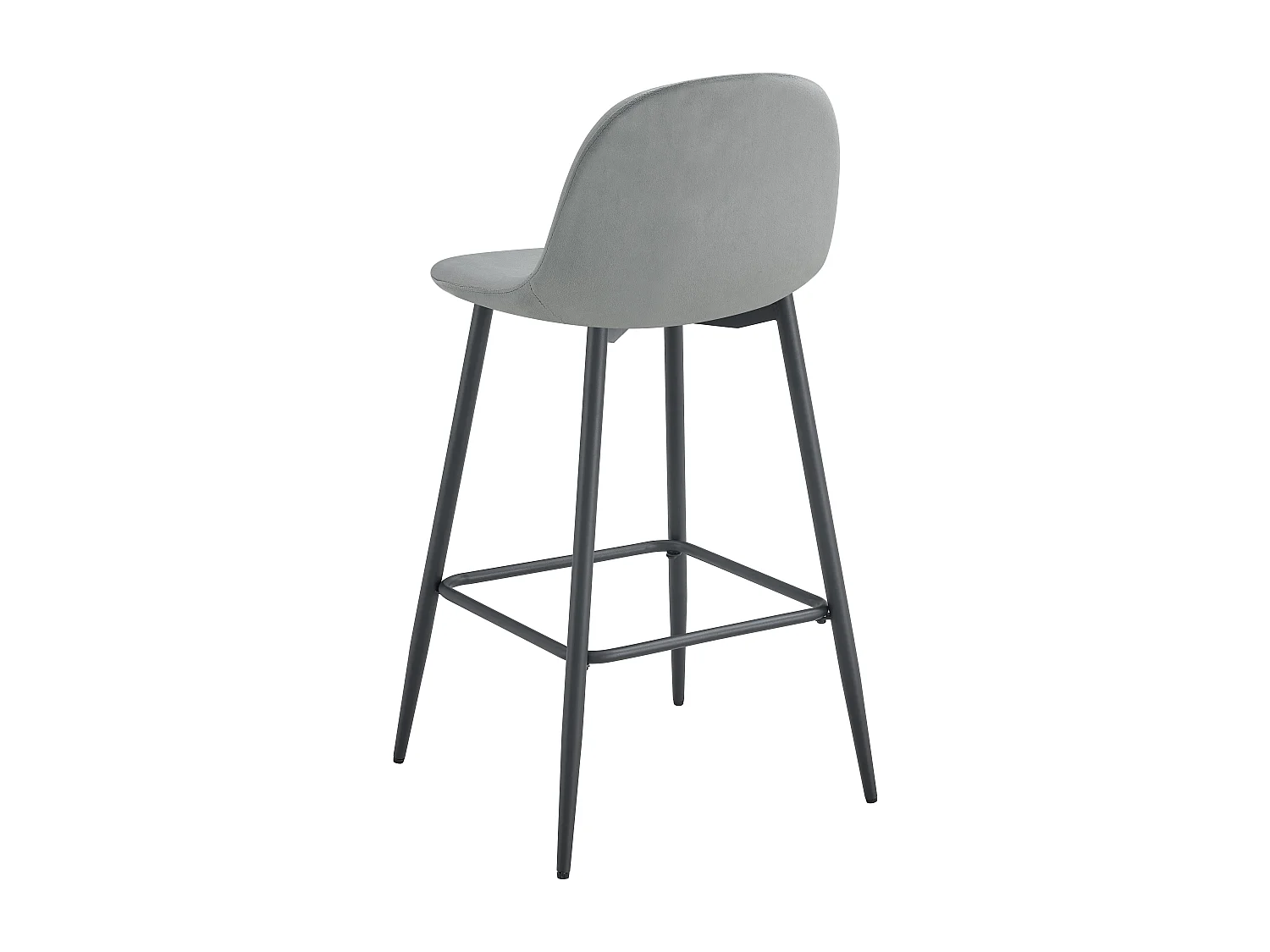 Lot de 2 tabourets de bar SCANDINAVE métal noir velours