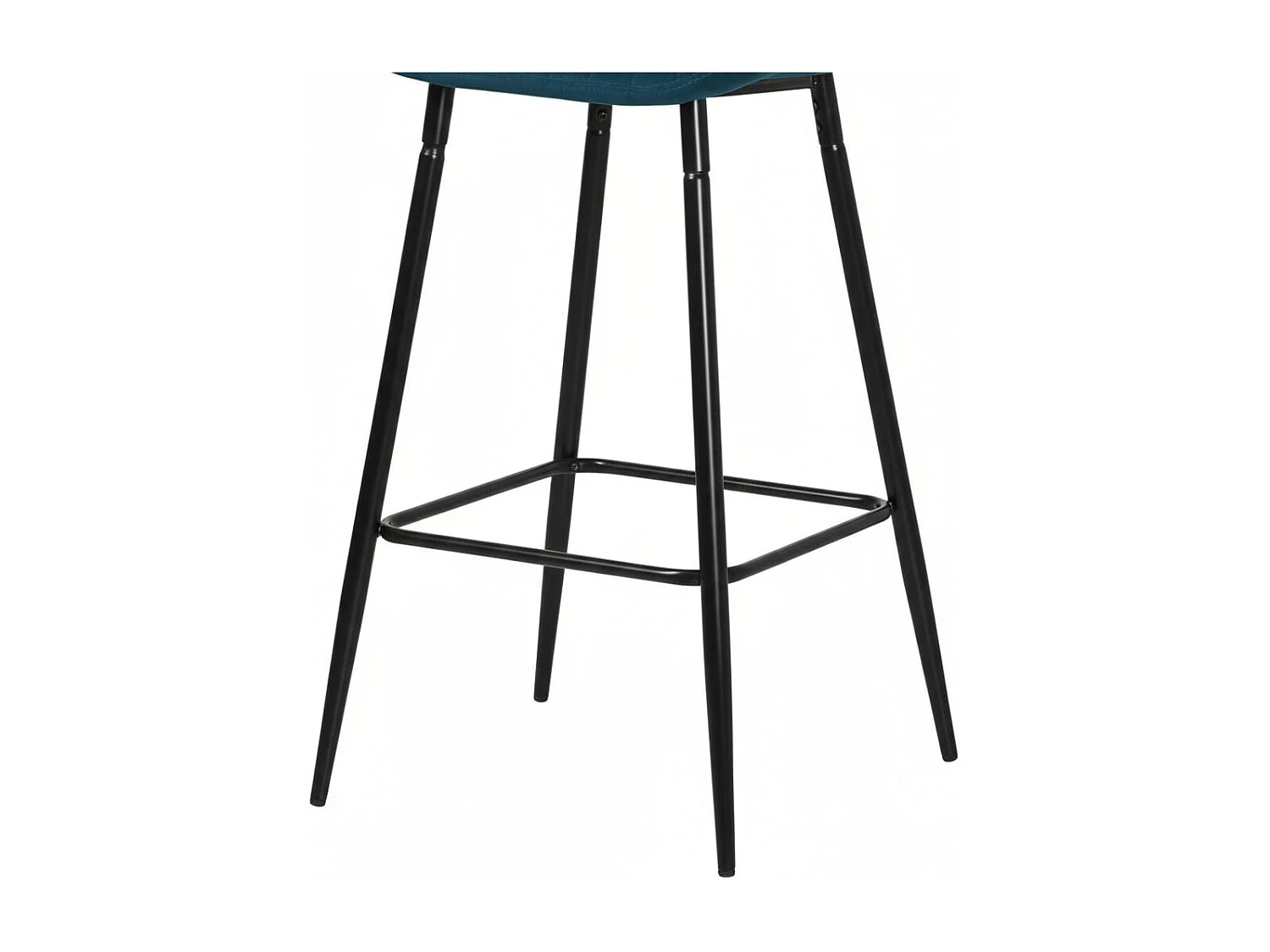 Lot 4 Tabourets de Bar Prado Velours Pieds Métal Noir 51x41x102cm