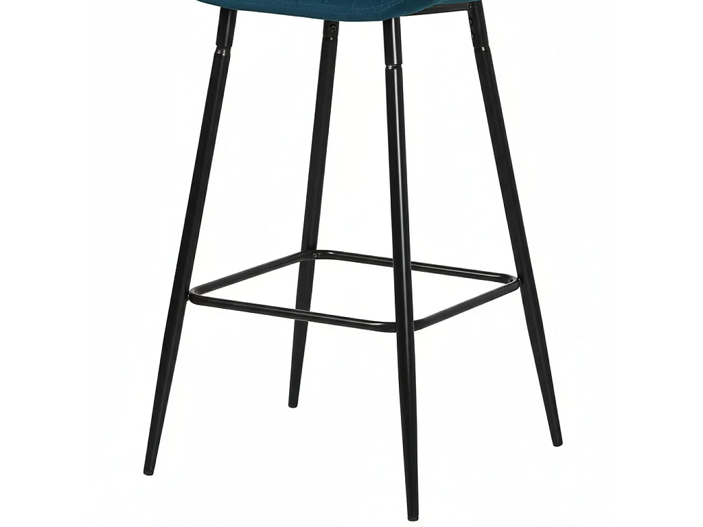 Lot de 4 tabourets de bar velours pieds métal noir 102 cm - PRADO