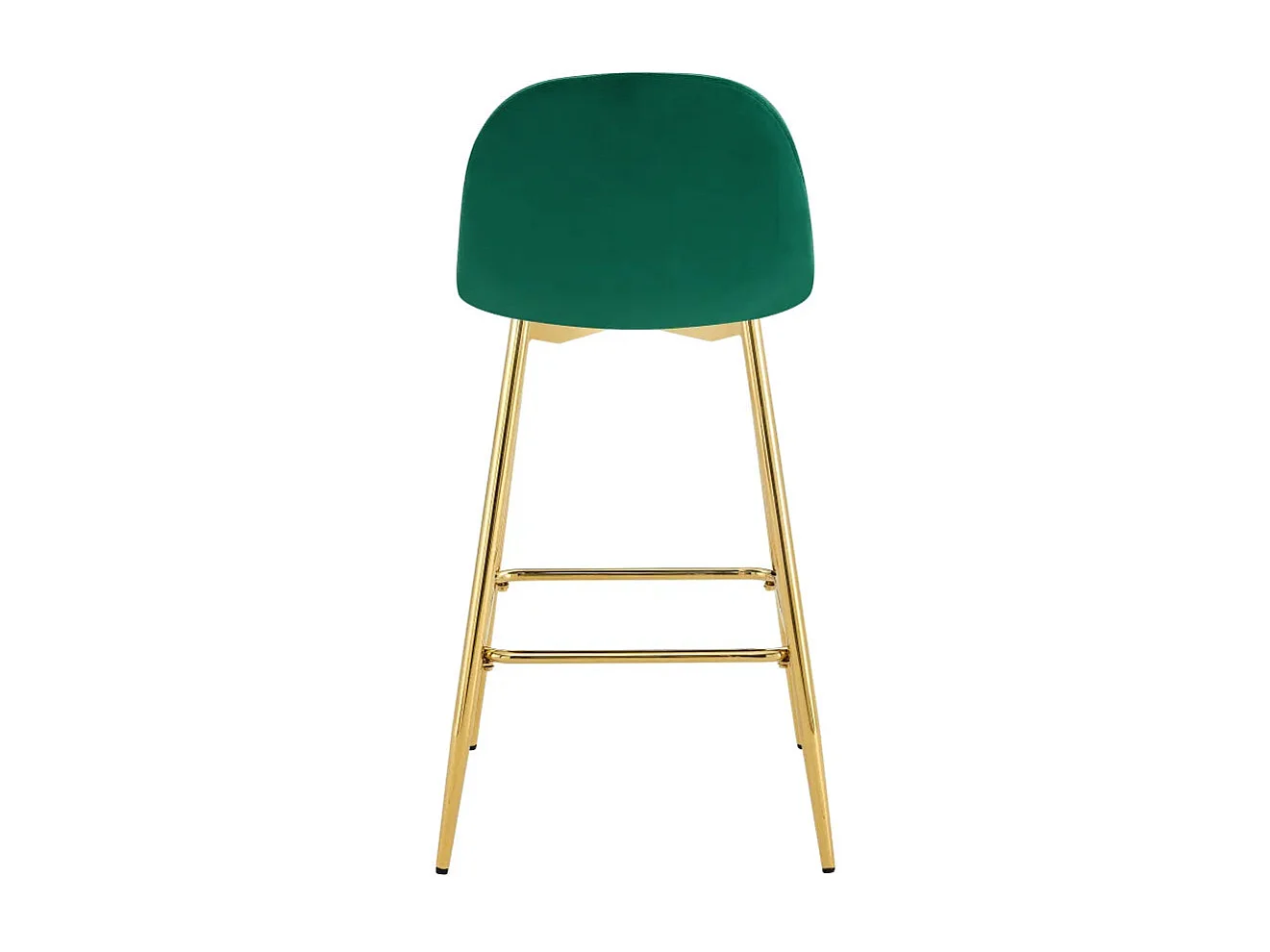 Lot 2 Tabourets de Bar Scandinave Velours Vert Pieds Gold 47,5x43x100cm