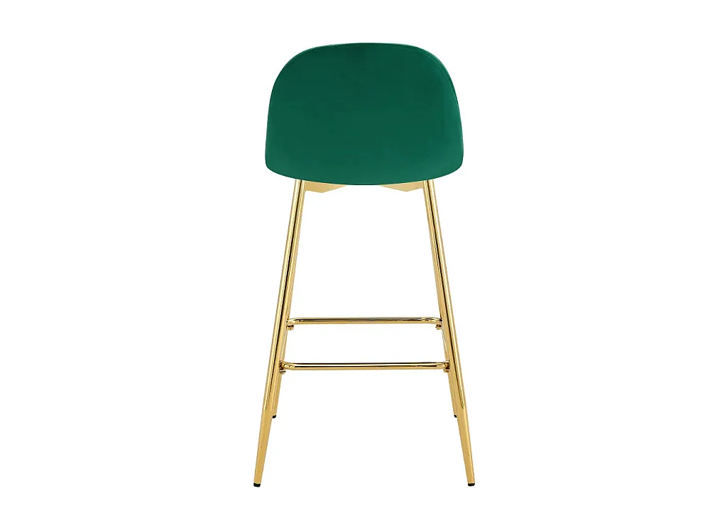 Lot 2 Tabourets de Bar Scandinave Velours Vert Pieds Gold 47,5x43x100cm