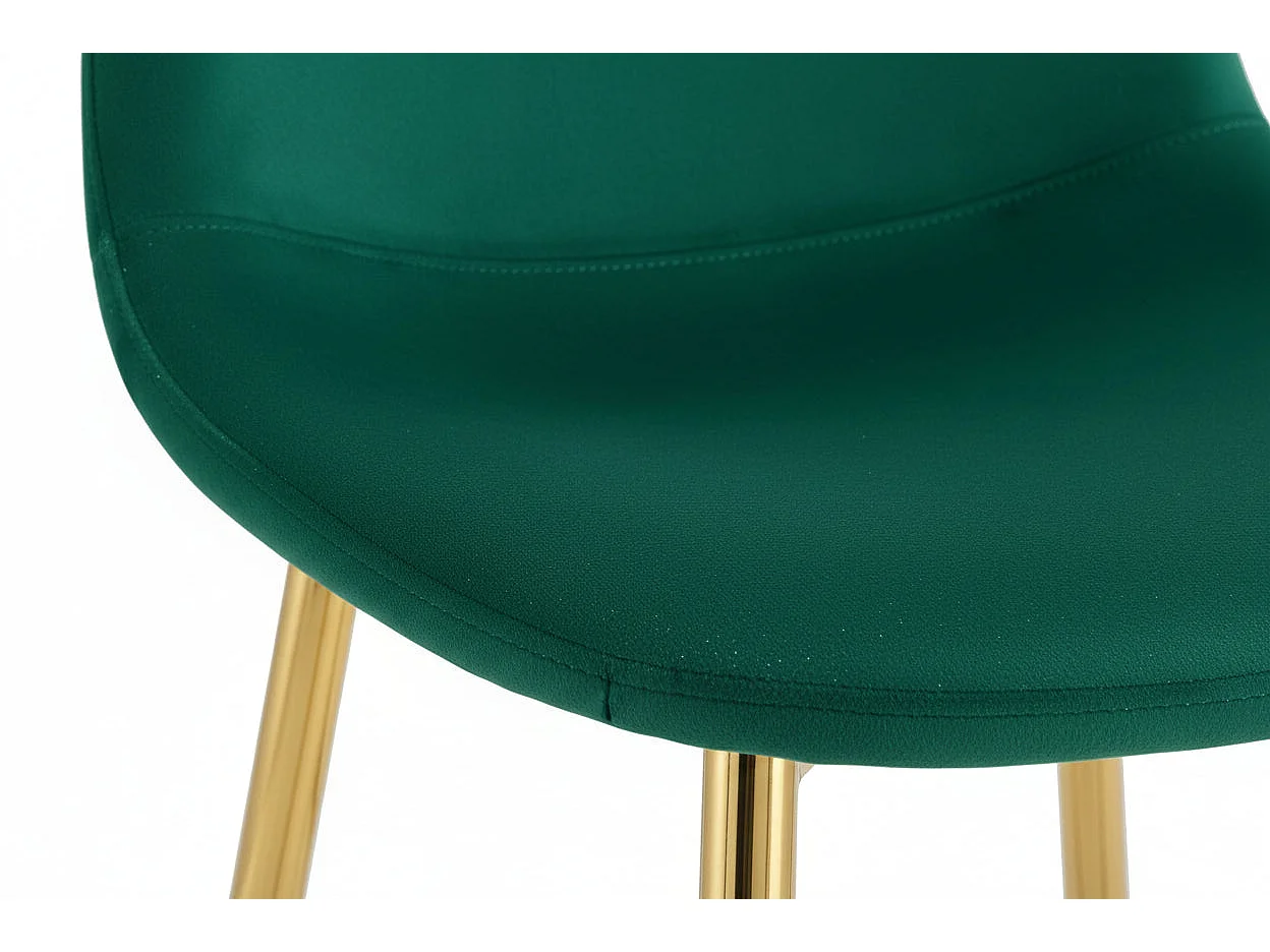 Lot 2 Tabourets de Bar Scandinave Velours Vert Pieds Gold 47,5x43x100cm