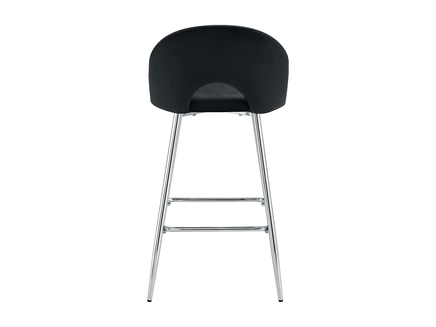 Lot de 2 tabourets de bar TEDDY pied chrome velours