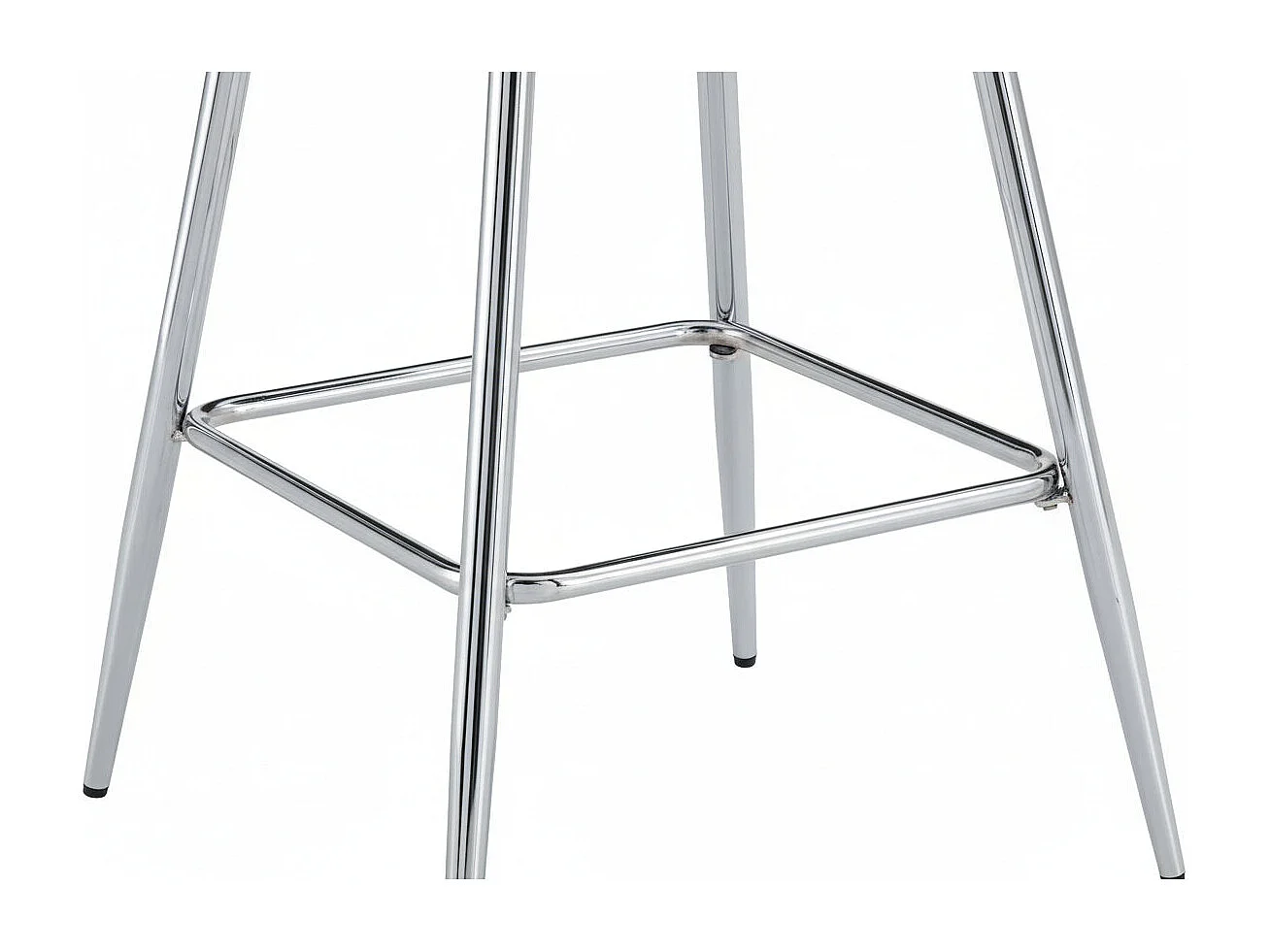 Lot 2 Tabourets de Bar Teddy Velours Noir Pieds Chrome 47x36x98cm