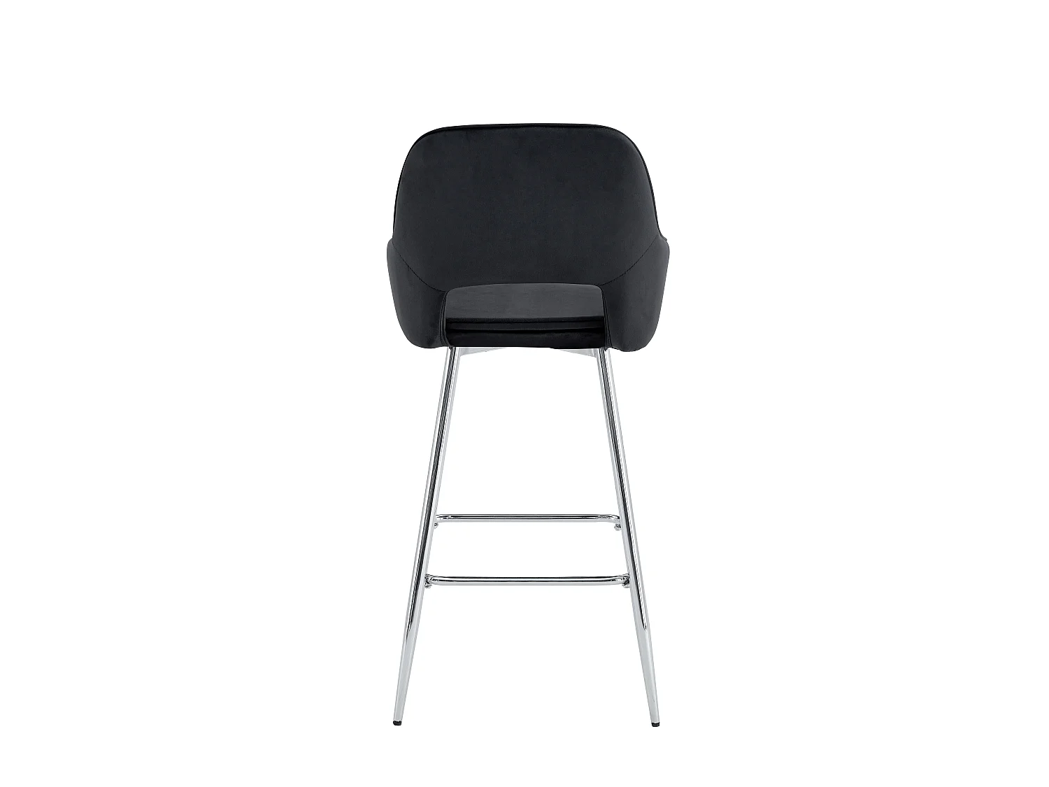 Lot de 2 tabourets de bar ATHENA pied chrome velours