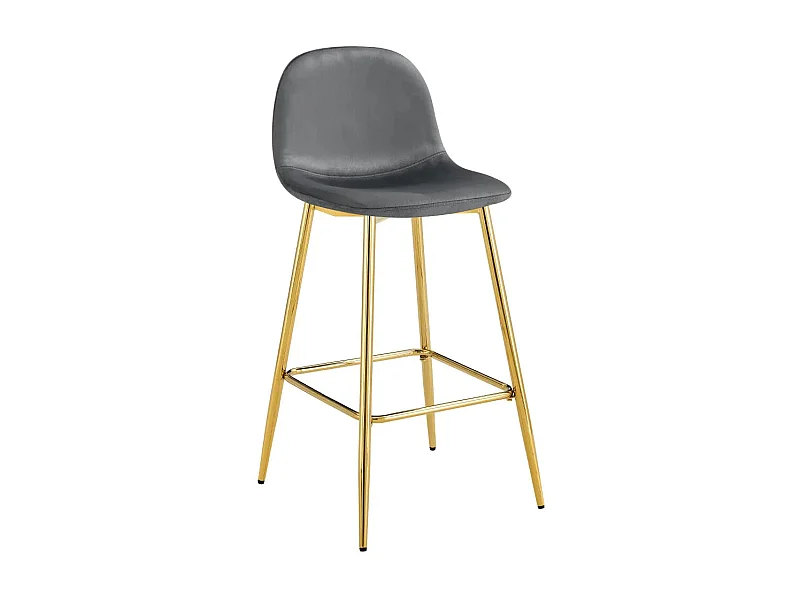 Lot de 2 tabourets de bar SCANDINAVE pied gold velours