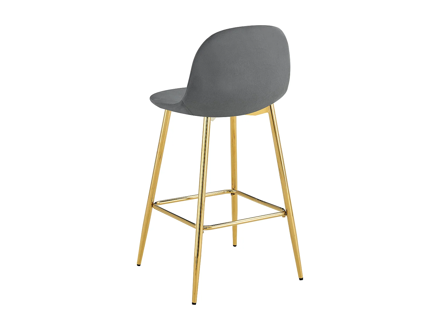 Lot de 2 tabourets de bar SCANDINAVE pied gold velours