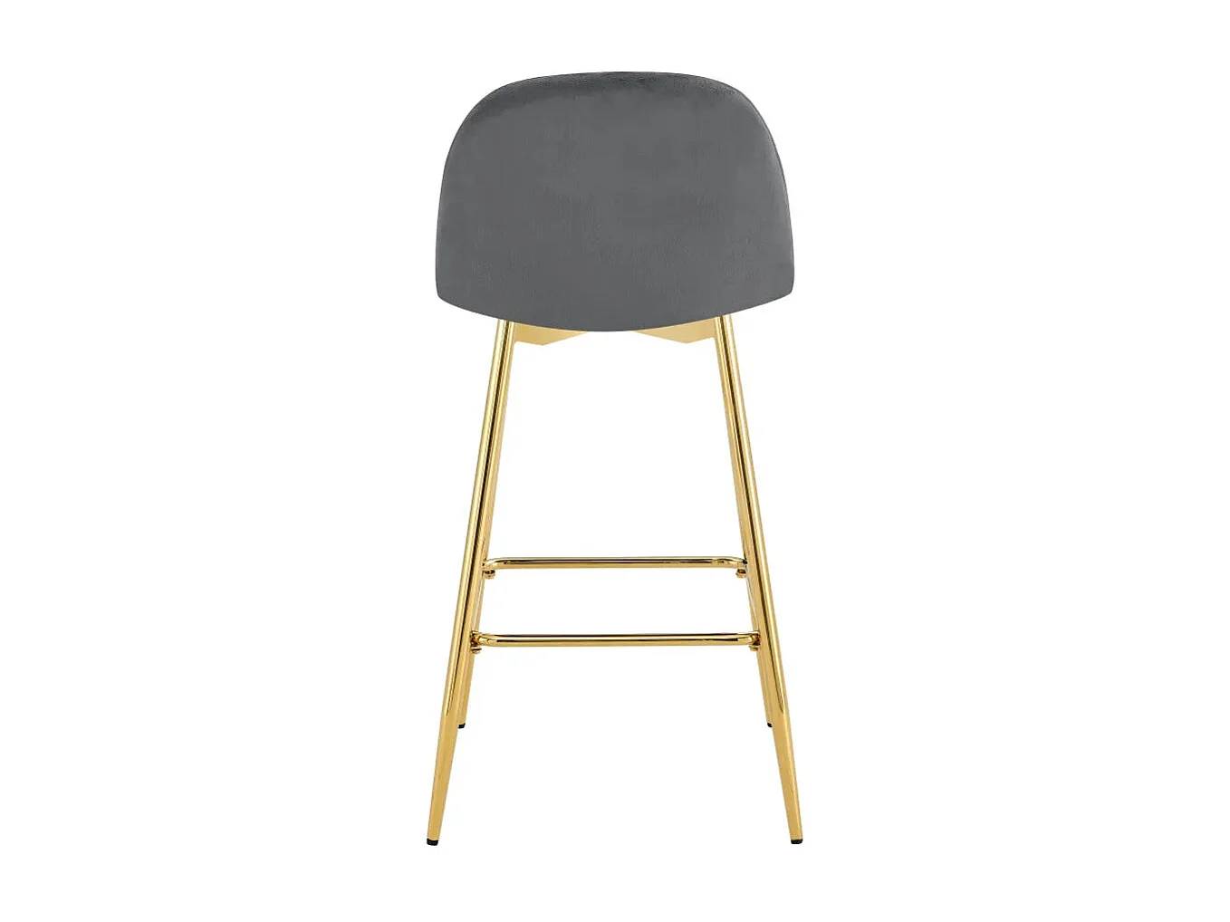Lot 2 Tabourets de Bar Scandinave Velours Anthracite Pieds Gold 47,5x43x100cm