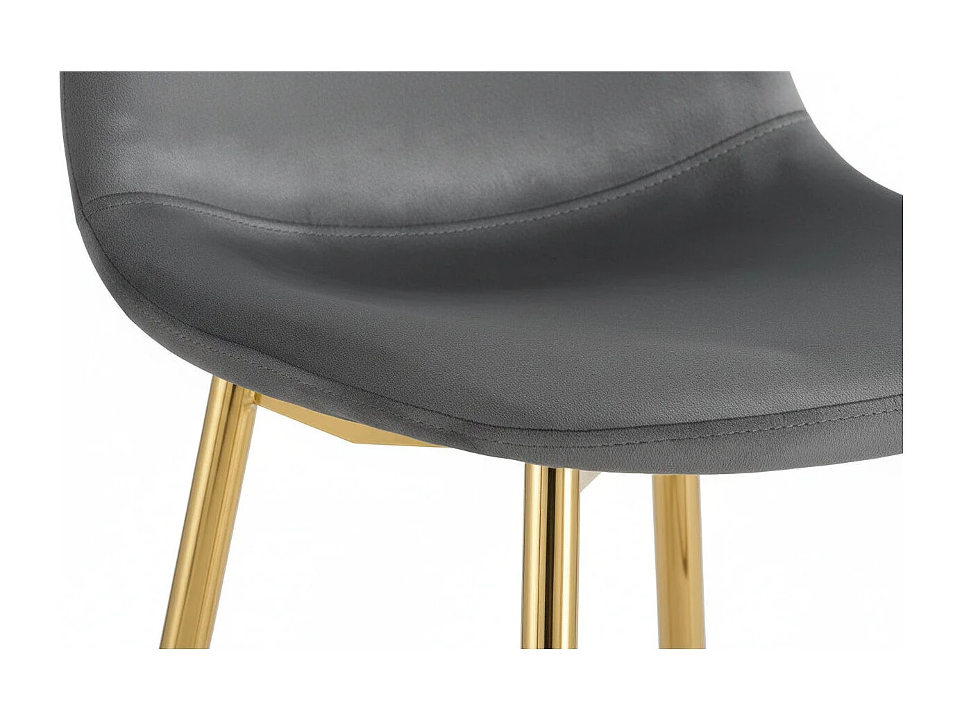 Lot 2 Tabourets de Bar Scandinave Velours Anthracite Pieds Gold 47,5x43x100cm