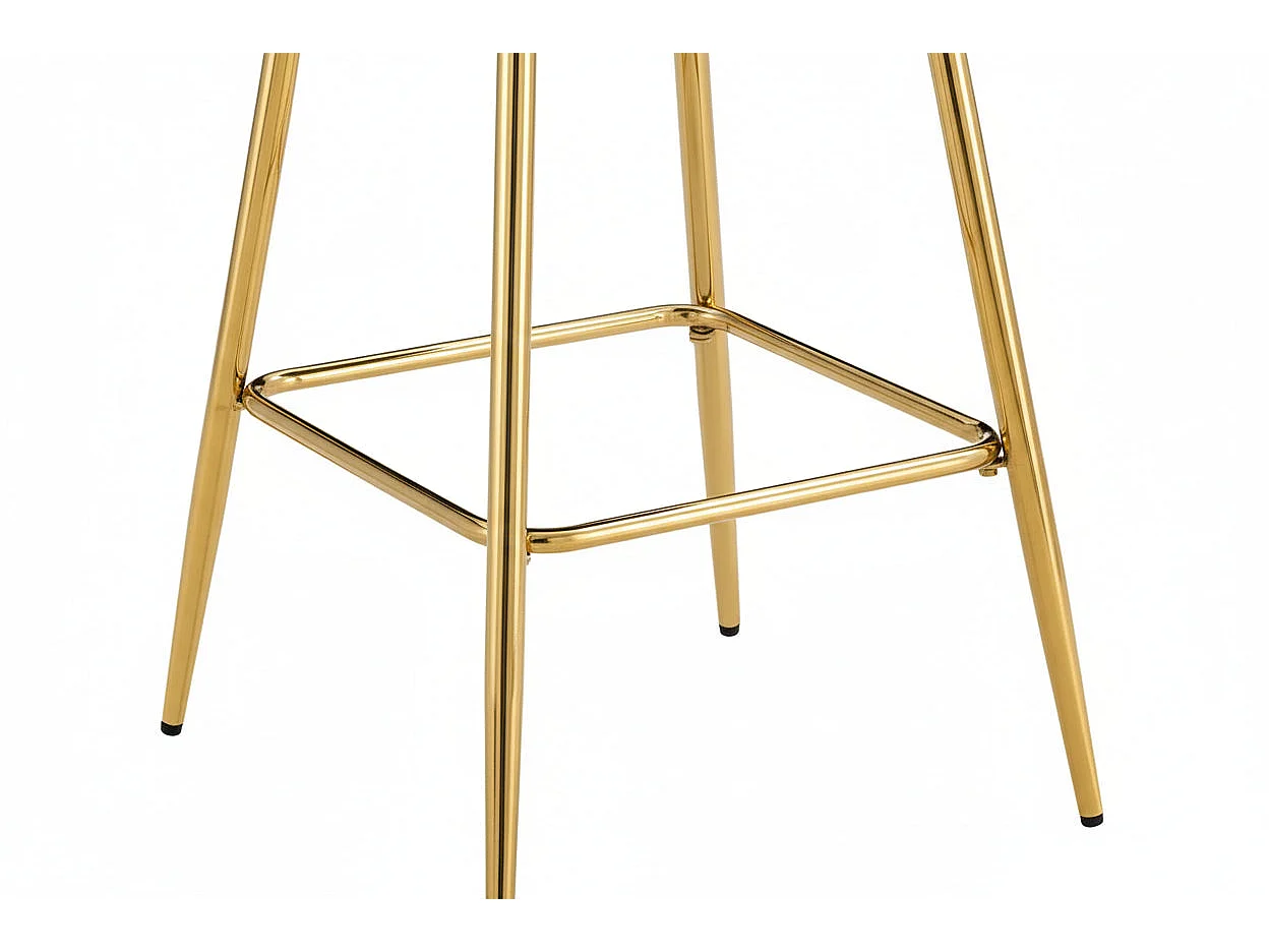 Lot 2 Tabourets de Bar Scandinave Velours Anthracite Pieds Gold 47,5x43x100cm