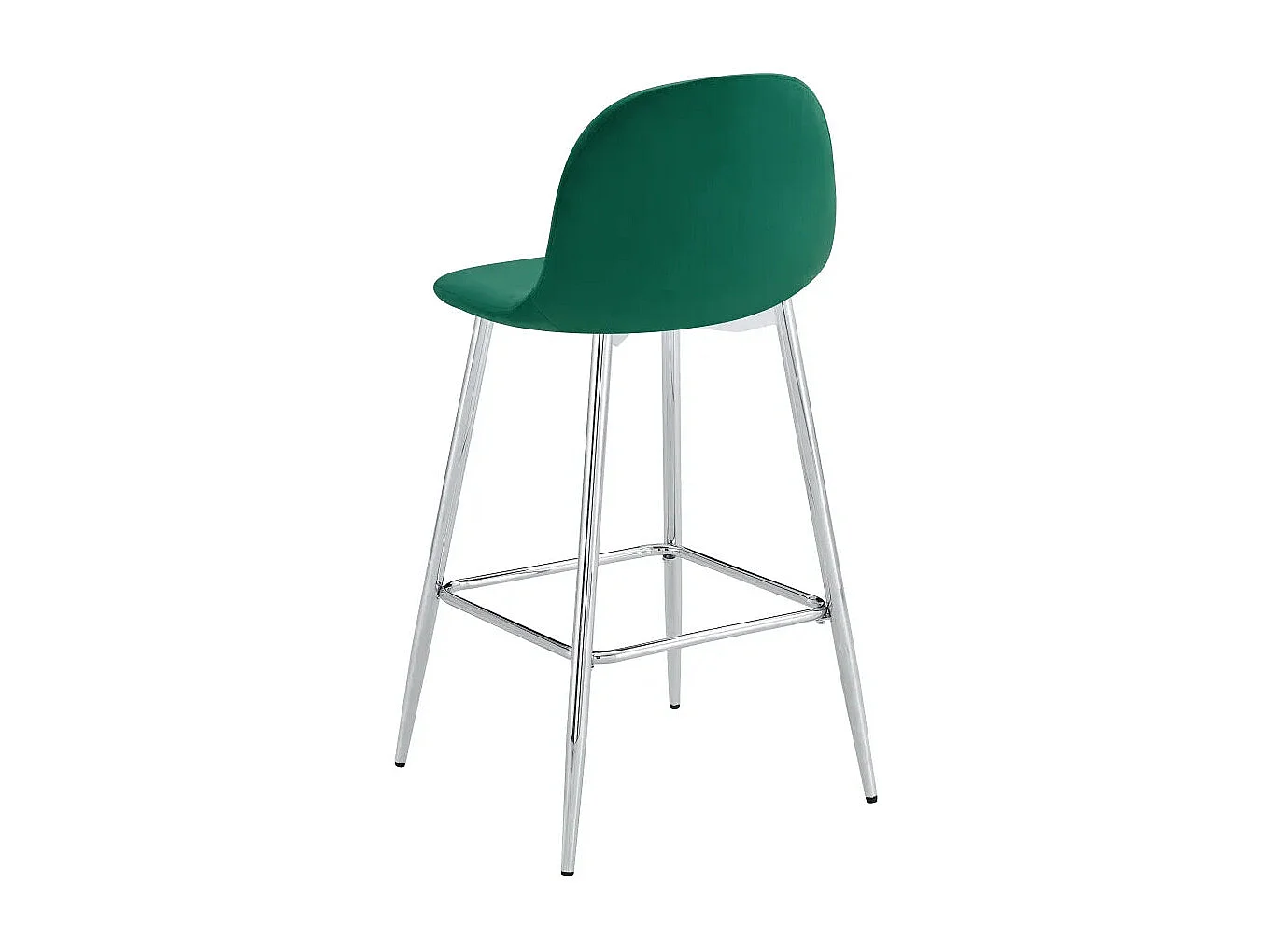 Lot 2 Tabourets de Bar Scandinave Velours Vert Pieds Chrome