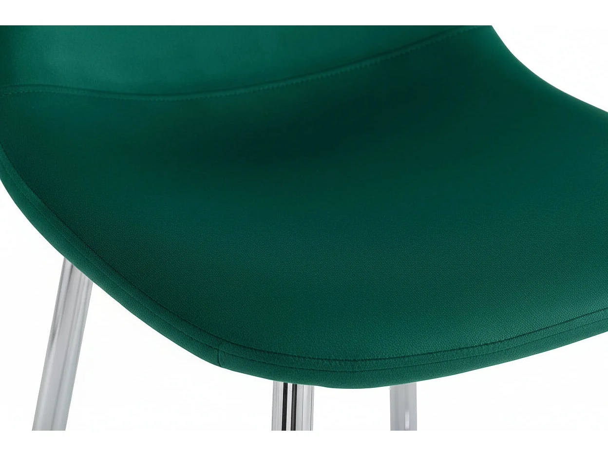 Lot 2 Tabourets de Bar Scandinave Velours Vert Pieds Chrome