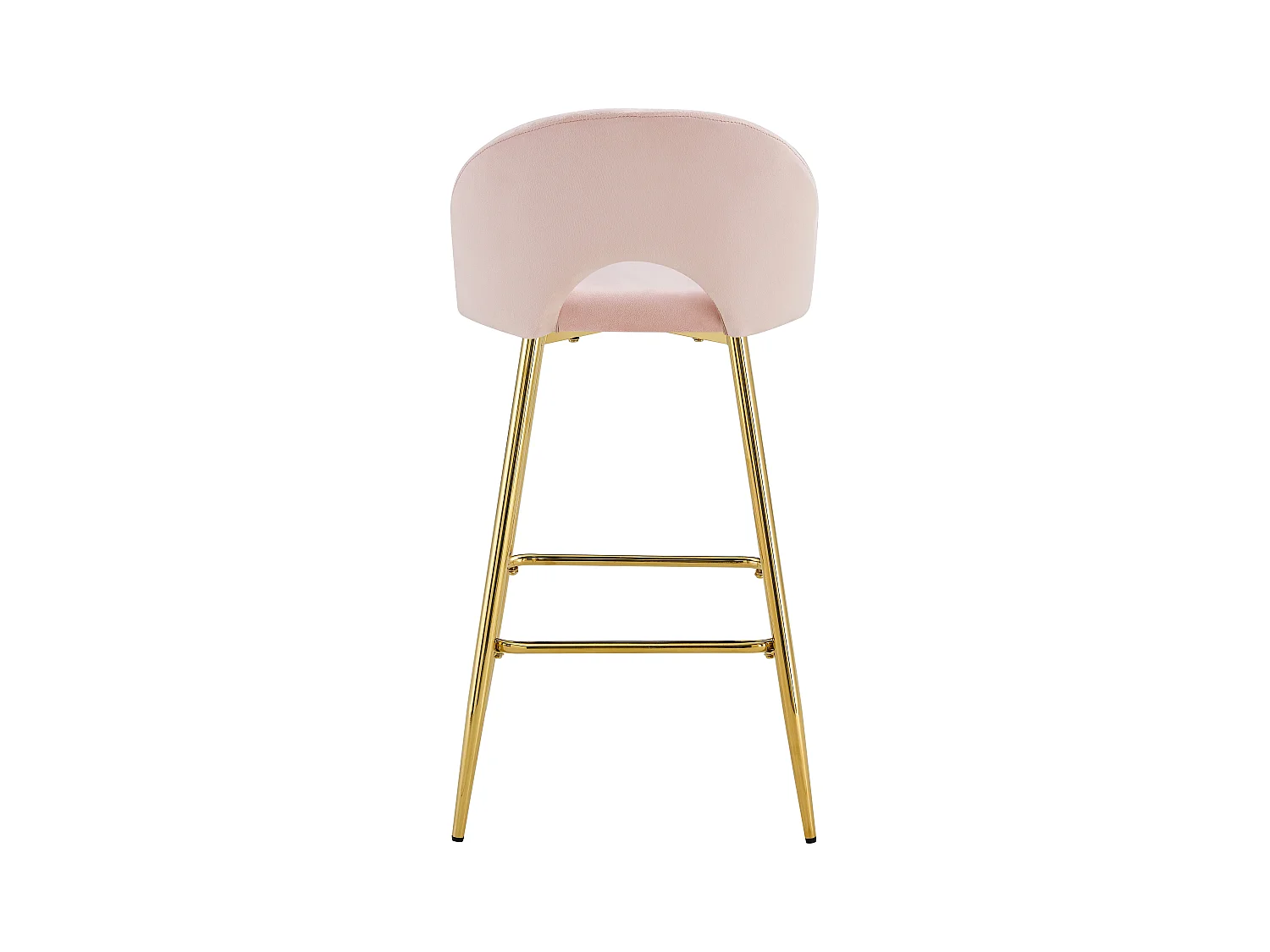 Lot de 2 tabourets de bar TEDDY pied gold velours