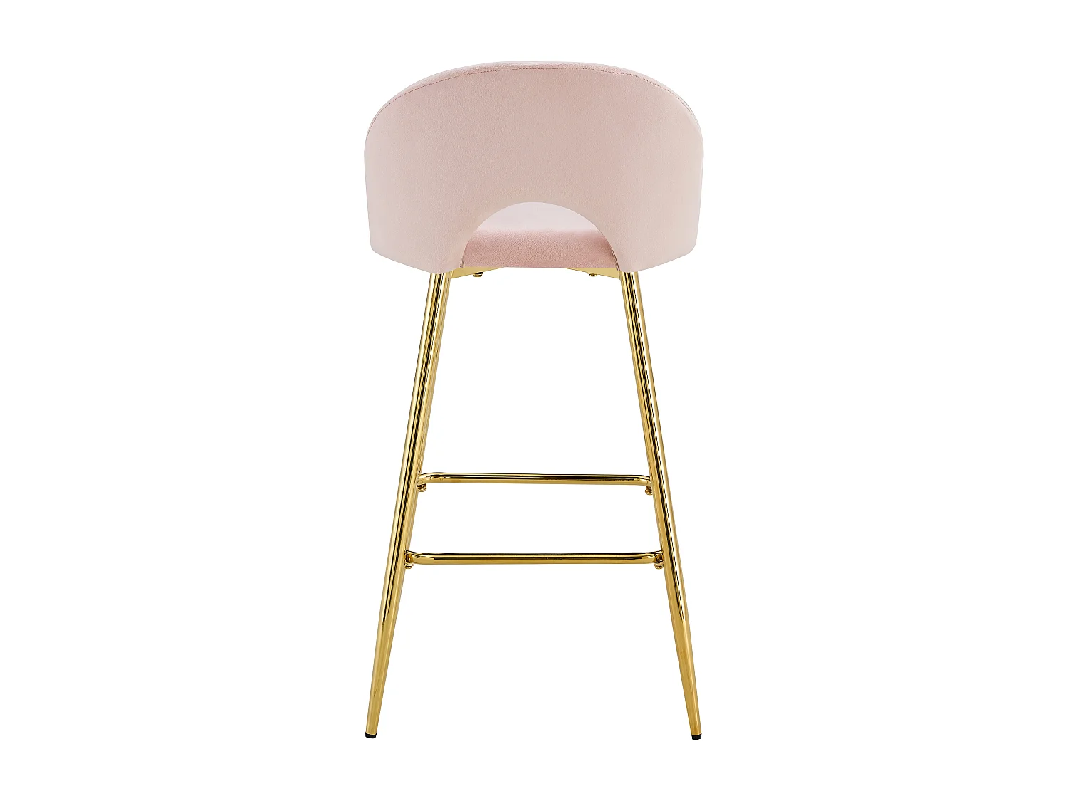 Lot de 2 tabourets de bar TEDDY pied gold velours