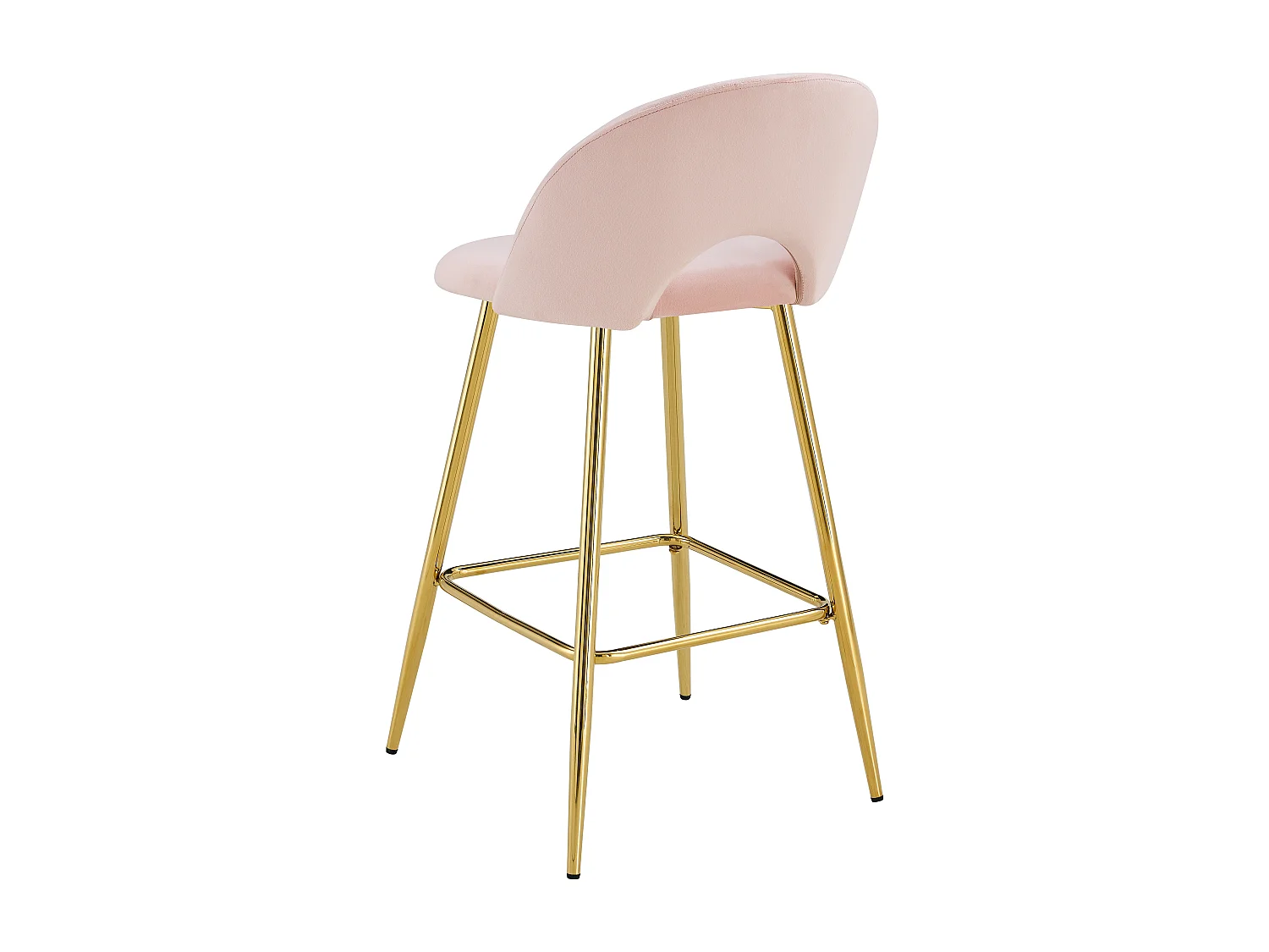 Lot de 2 tabourets de bar TEDDY pied gold velours