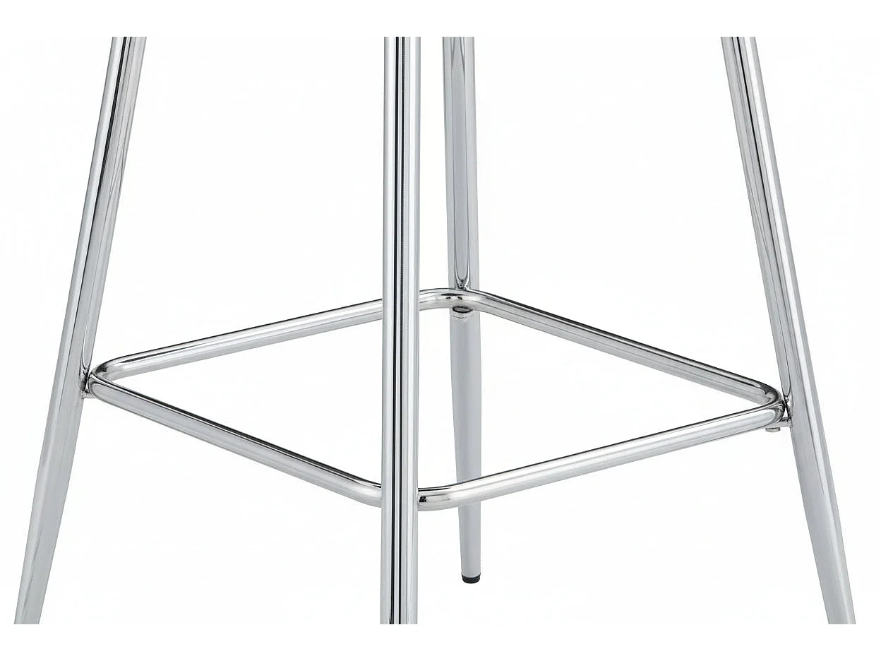 Lot 2 Tabourets de Bar Scandinave Velours Noir Pieds Chrome