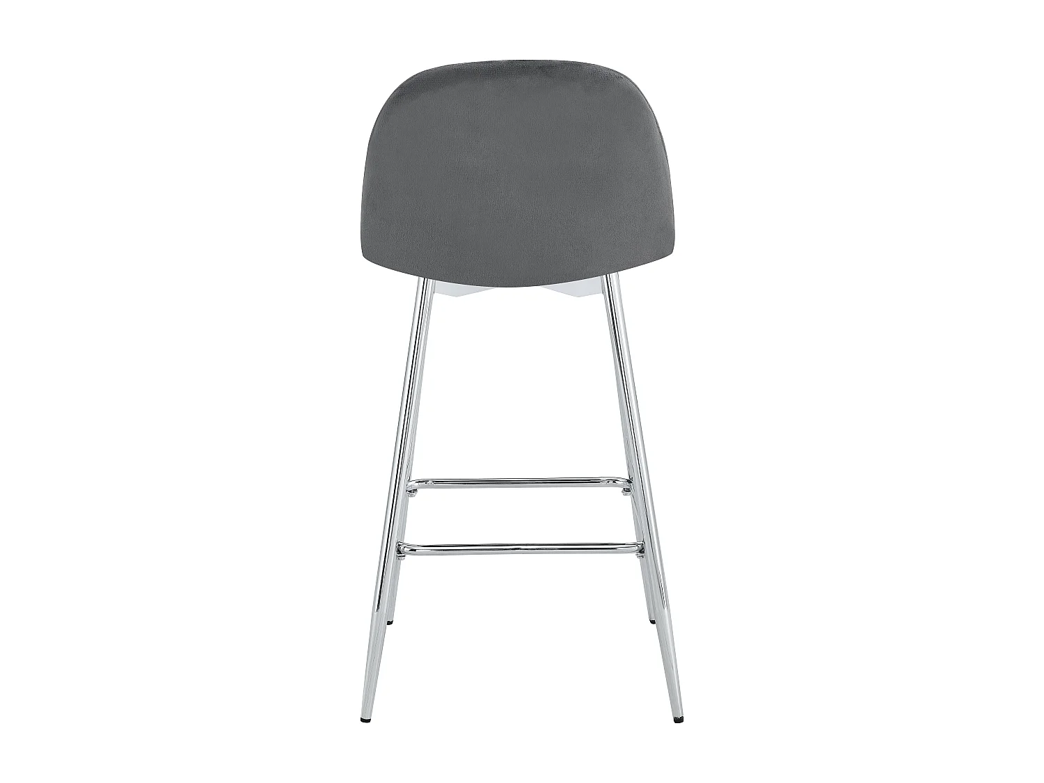 Lot de 2 tabourets de bar SCANDINAVE pied chrome velours