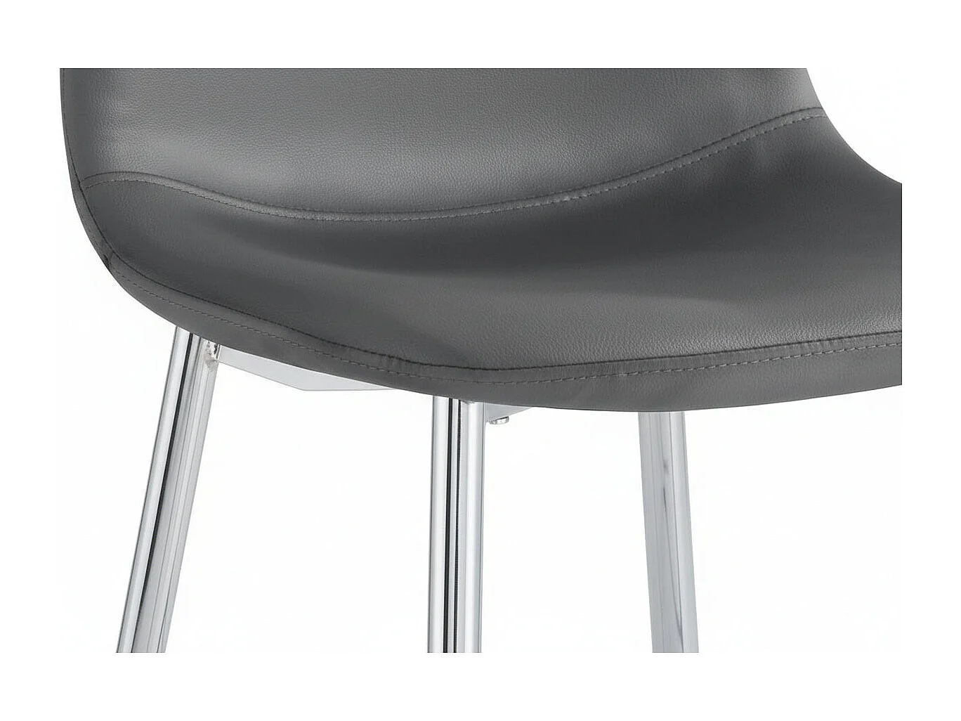 Lot 2 Tabourets de Bar Scandinave Velours Anthracite Pieds Chrome