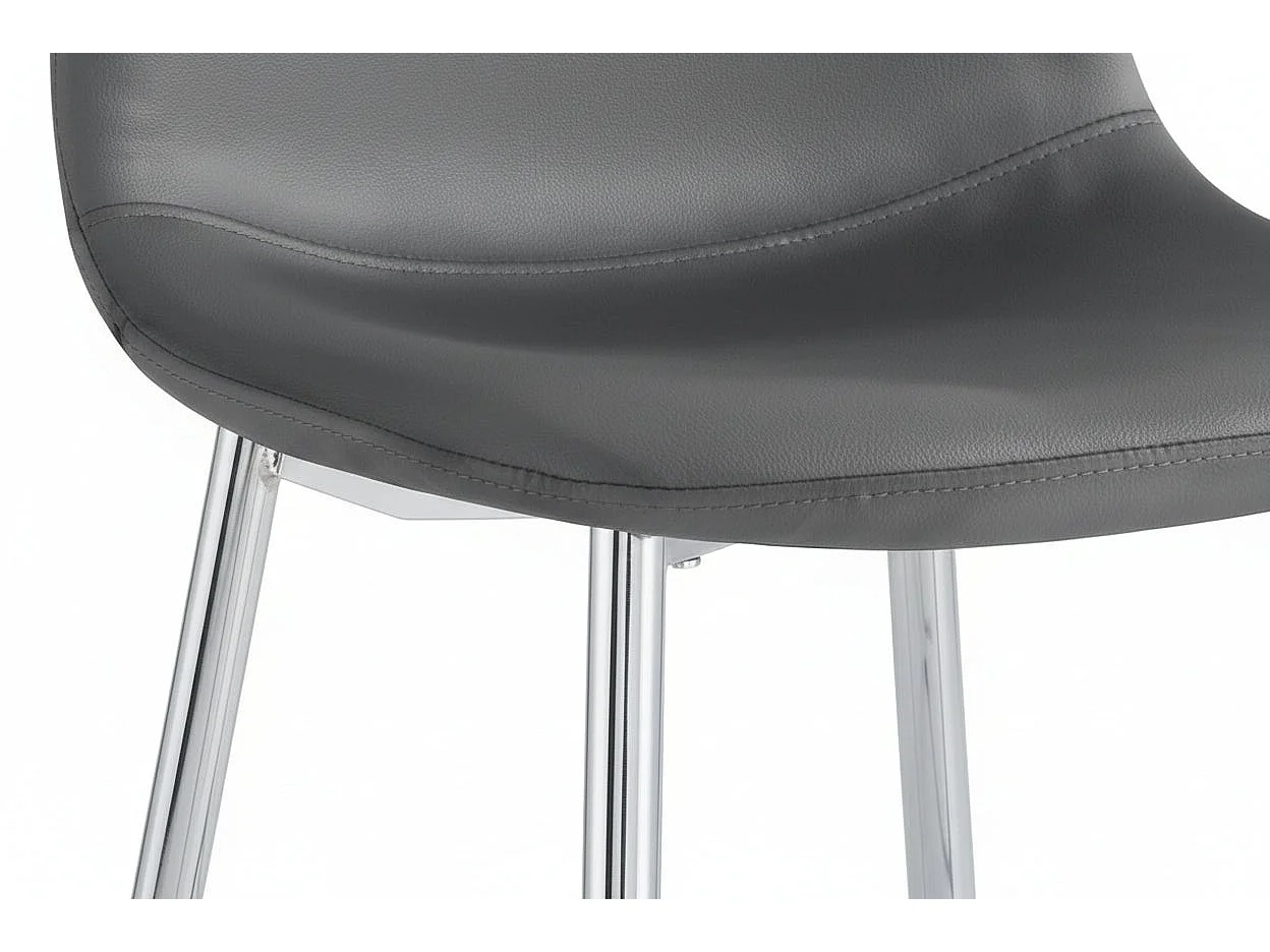Lot 2 Tabourets de Bar Scandinave Velours Anthracite Pieds Chrome
