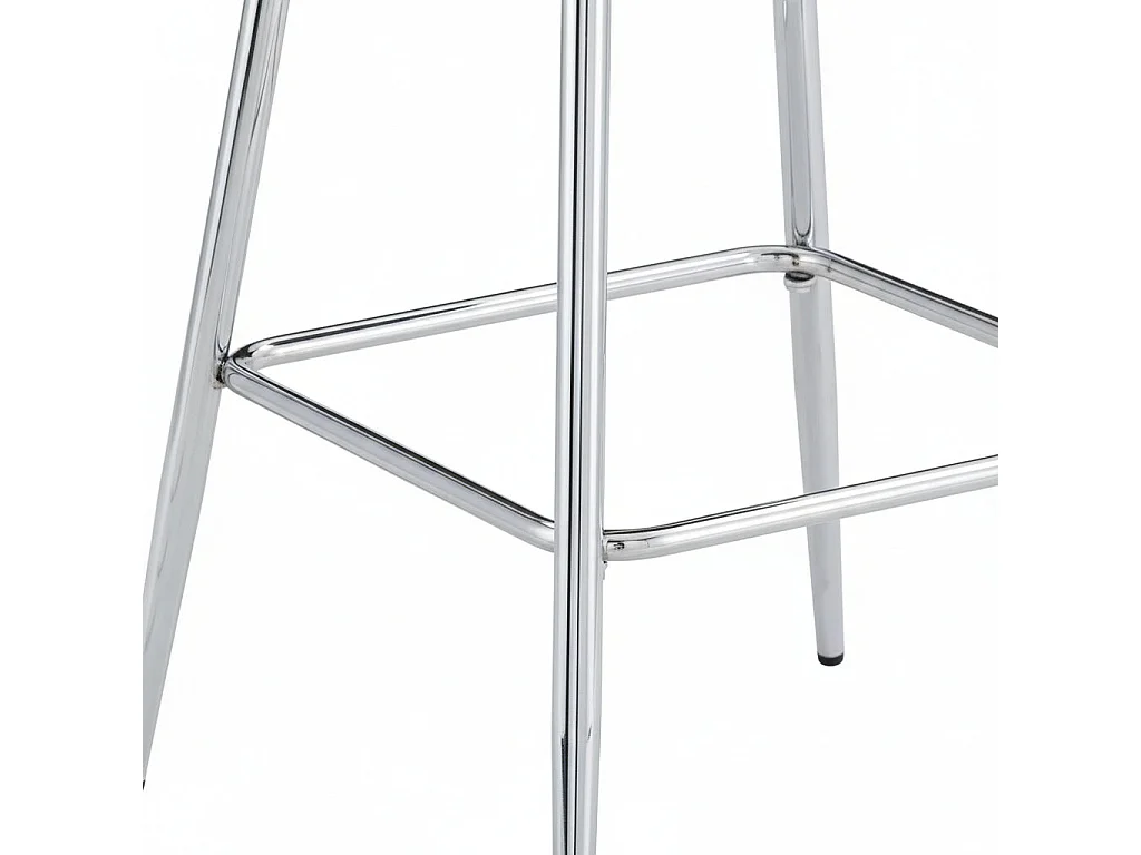 Lot 2 Tabourets de Bar Scandinave Velours Anthracite Pieds Chrome