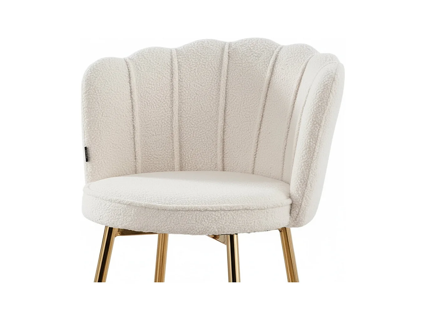 Lot de 2 tabourets de bar NYMPHEA Gold en velours Blanc doudou