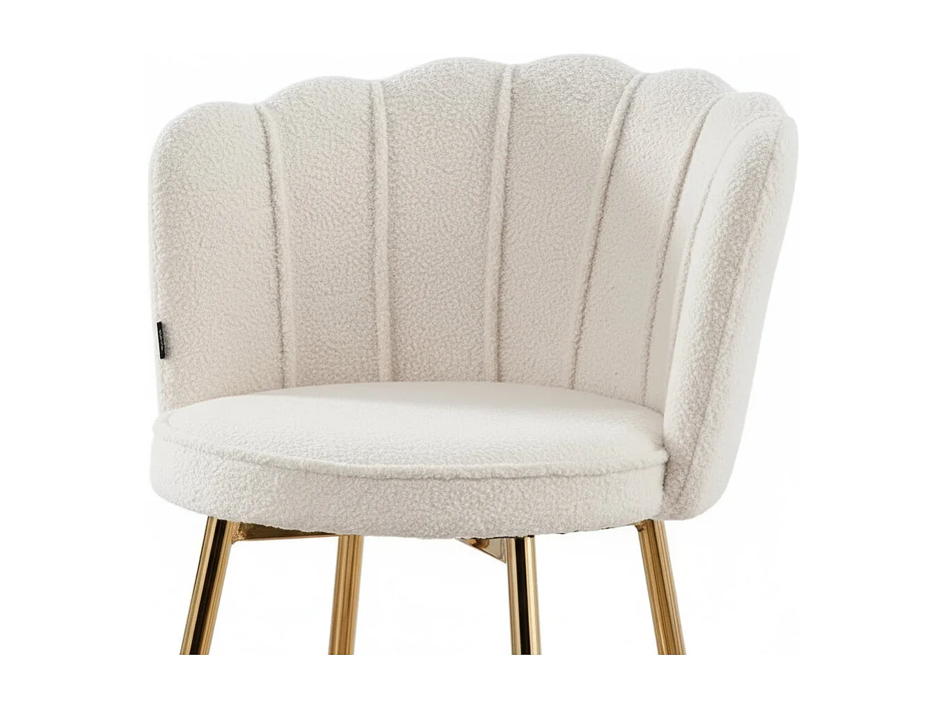 Lot de 2 tabourets de bar NYMPHEA Gold en velours Blanc doudou