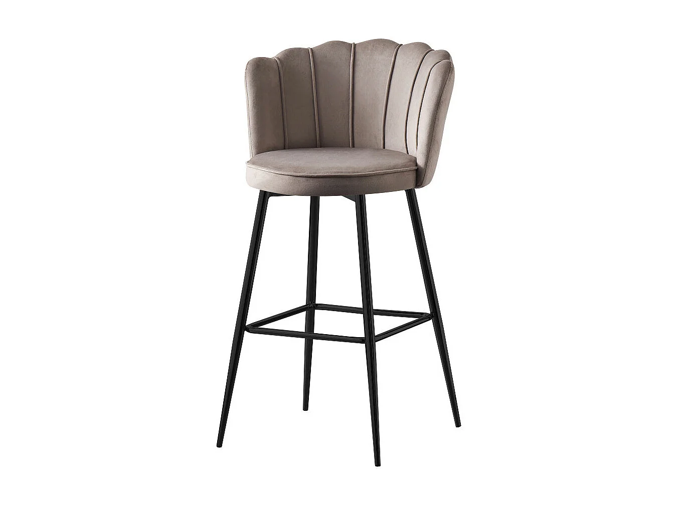 Lot de 2 tabourets de bar NYMPHEA Métal noir en velours