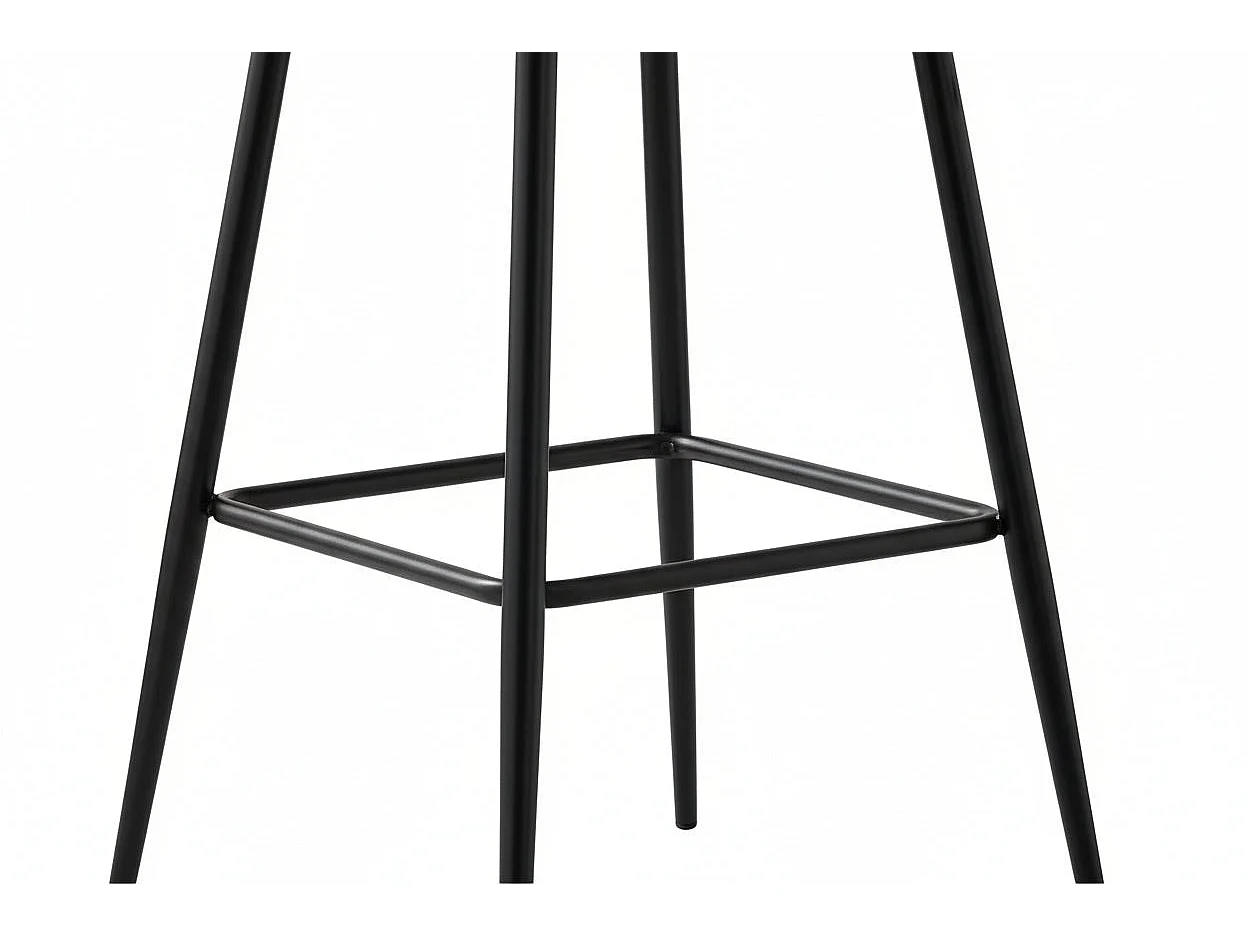 Lot 2 Tabourets de Bar Nymphea Velours Moka Réglables Pieds Métal Noir Hauteur Assise 69cm