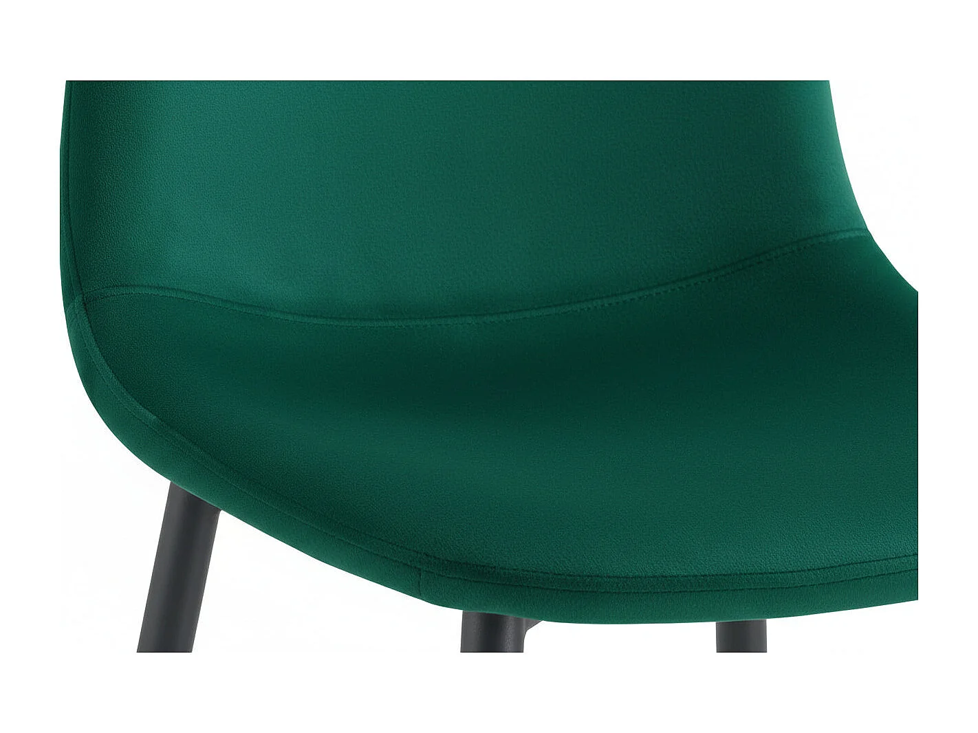 Lot 2 Tabourets de Bar Scandinave Velours Vert Pieds Métal Noir