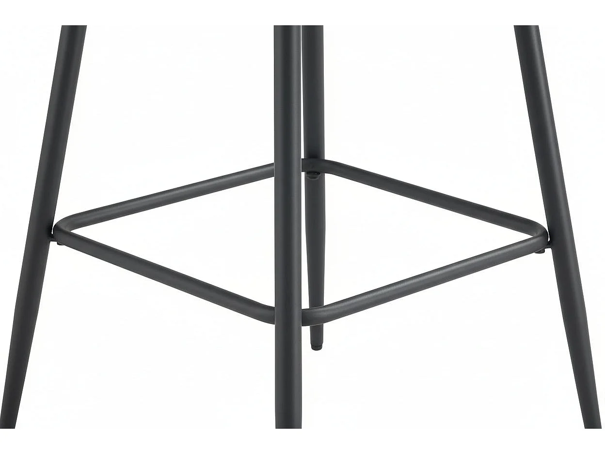 Lot 2 Tabourets de Bar Scandinave Velours Vert Pieds Métal Noir