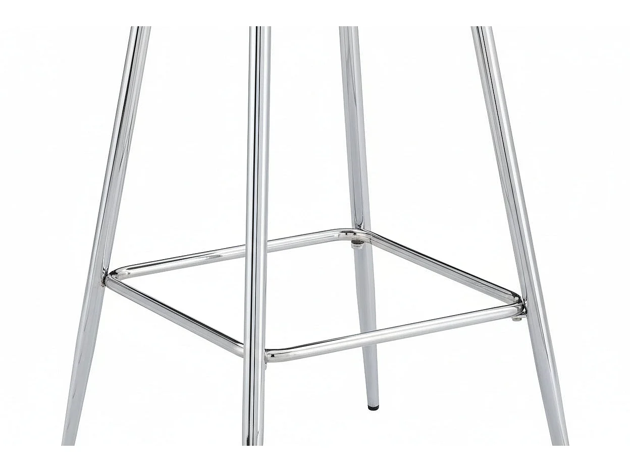 Lot 2 Tabourets de Bar Scandinave Velours Taupe Pieds Chrome