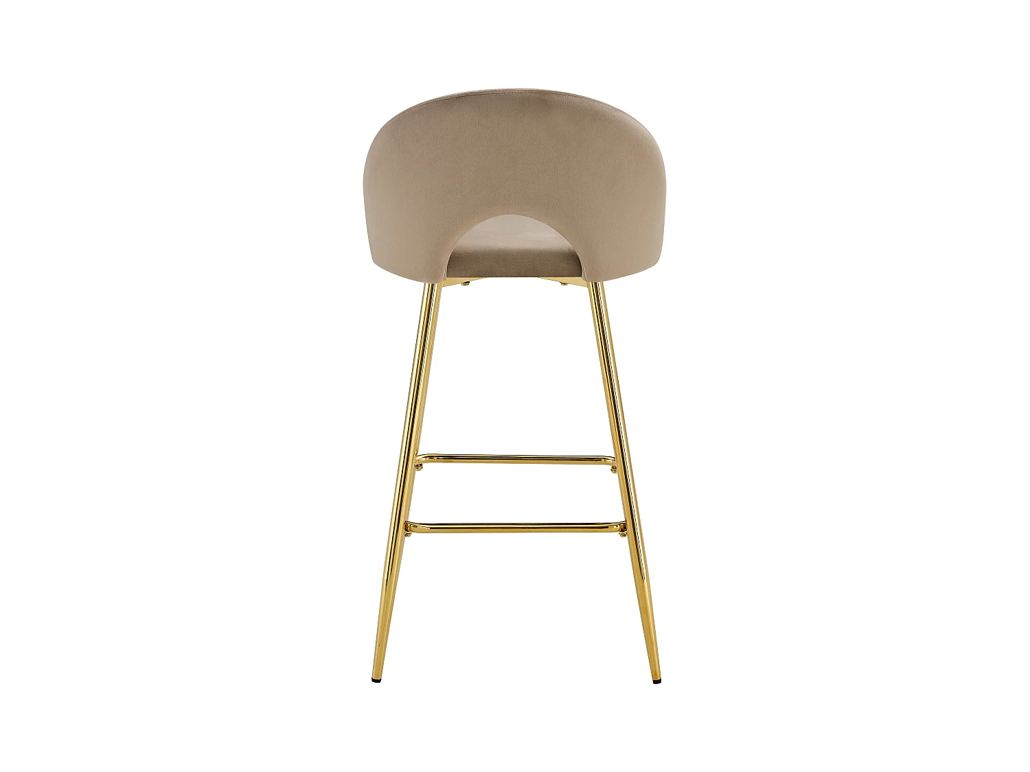 Lot de 2 tabourets de bar TEDDY pied gold velours