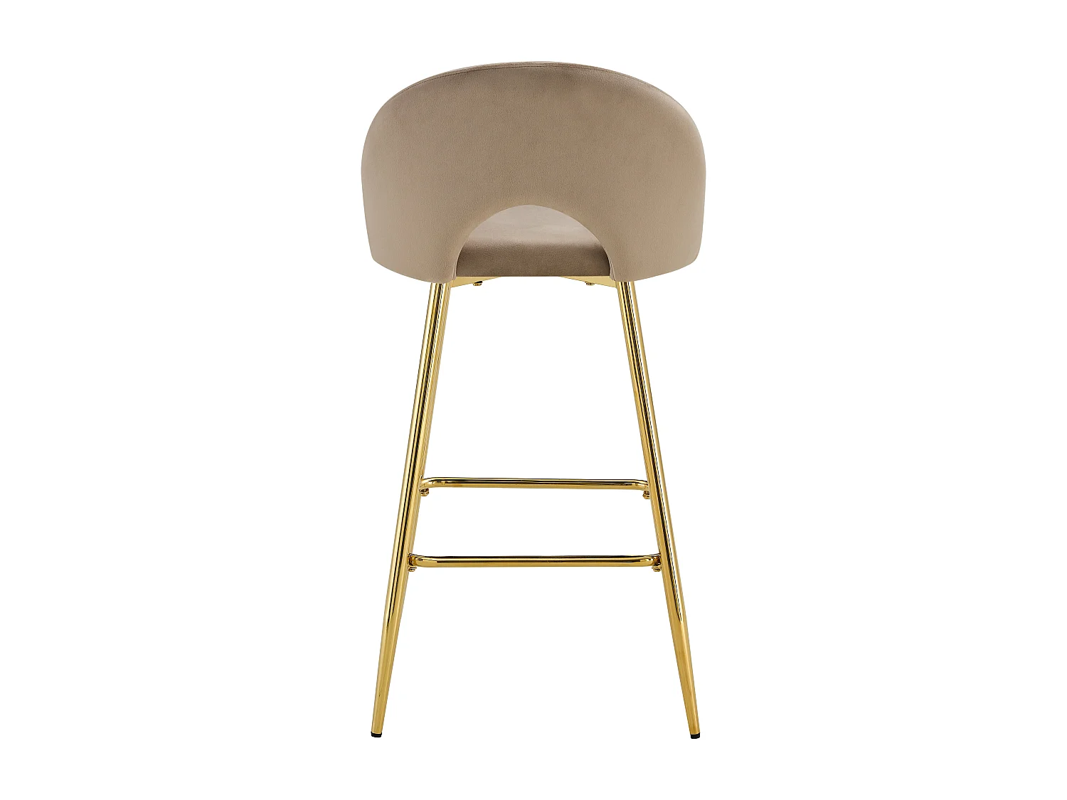 Lot de 2 tabourets de bar TEDDY pied gold velours