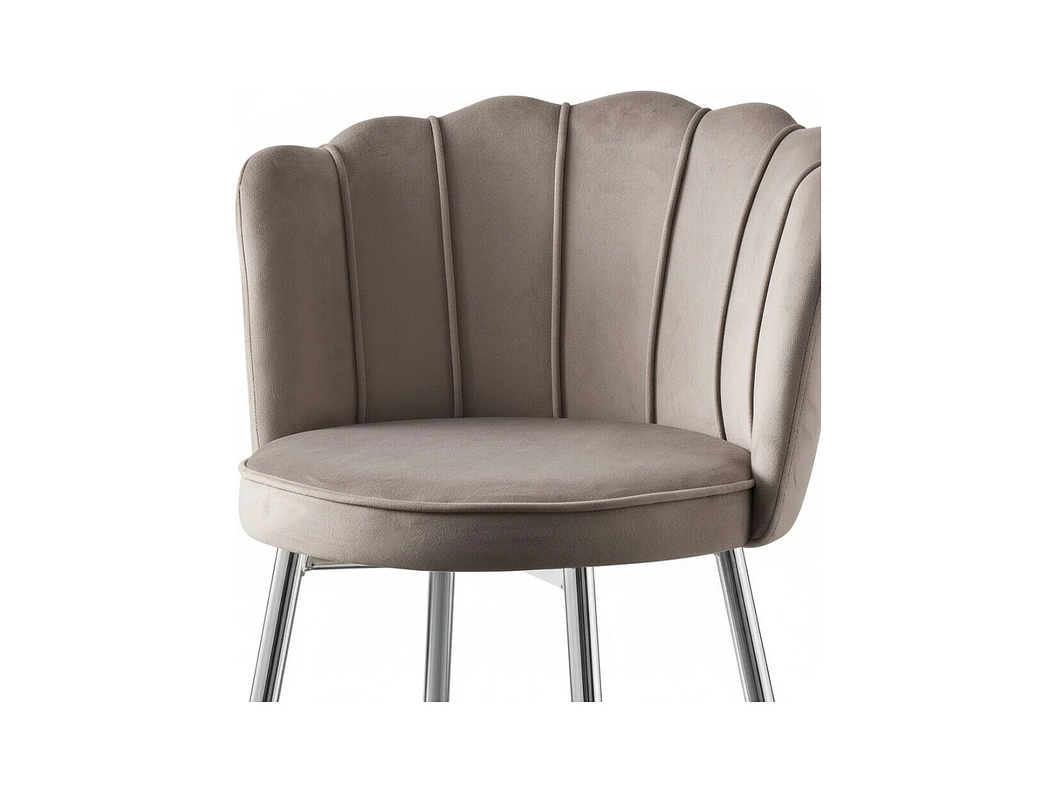 Lot de 2 tabourets de bar NYMPHEA Chrome en velours Moka