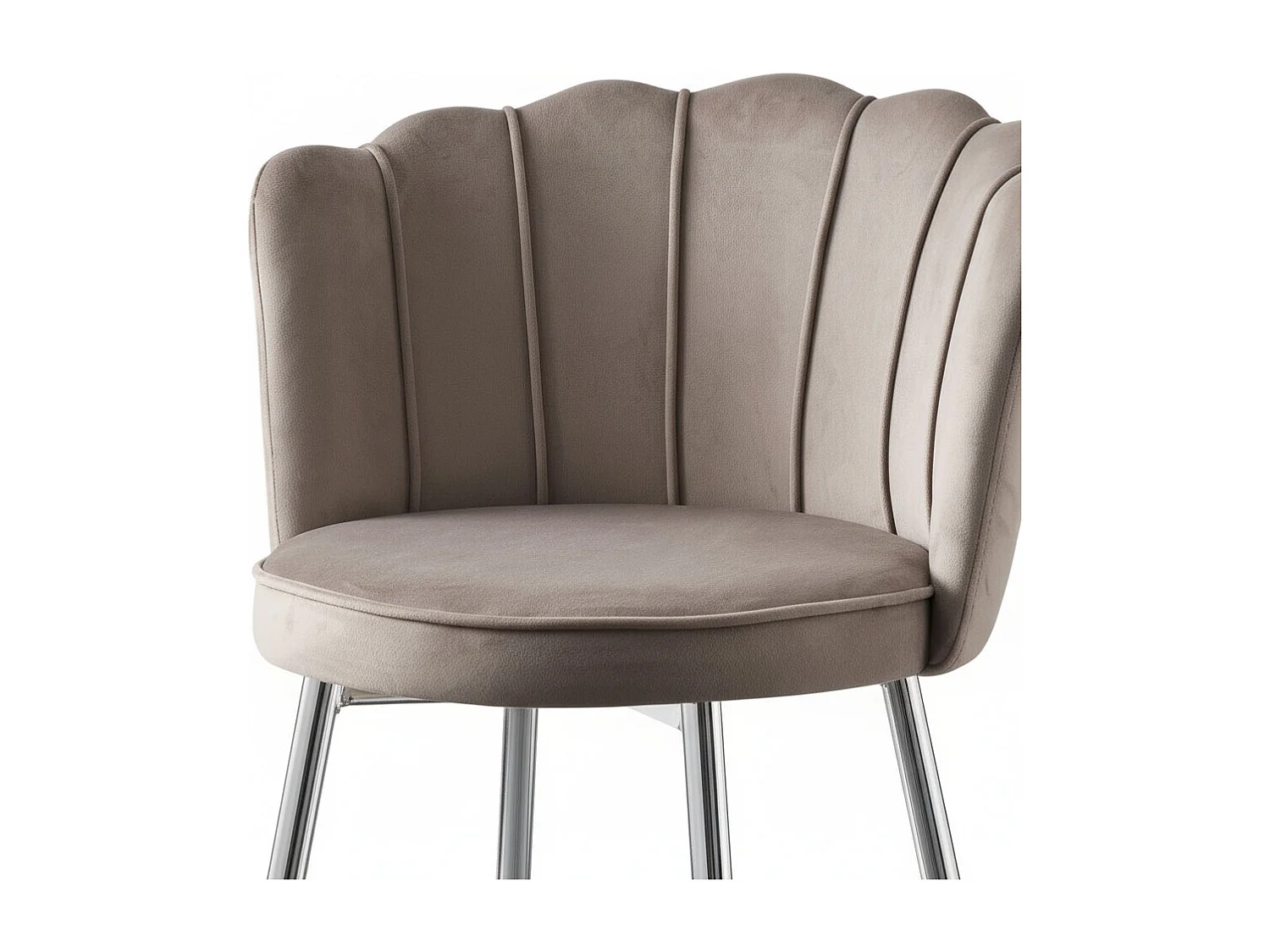 Lot 2 Tabourets de Bar Nymphea Velours Moka Pieds Chrome